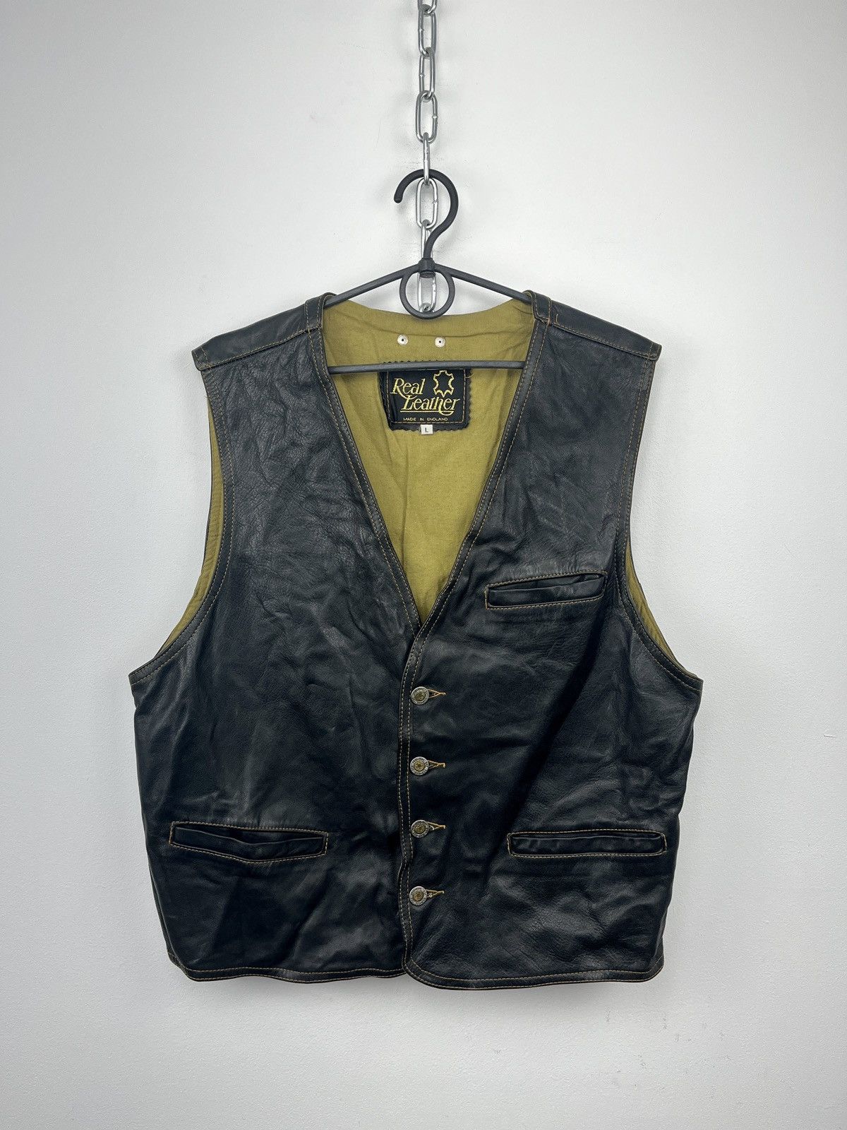 Vintage Real Leather Black Rare Classic Streetwear Vintage Vest Size US L / EU 52-54 / 3 - 1 Thumbnail