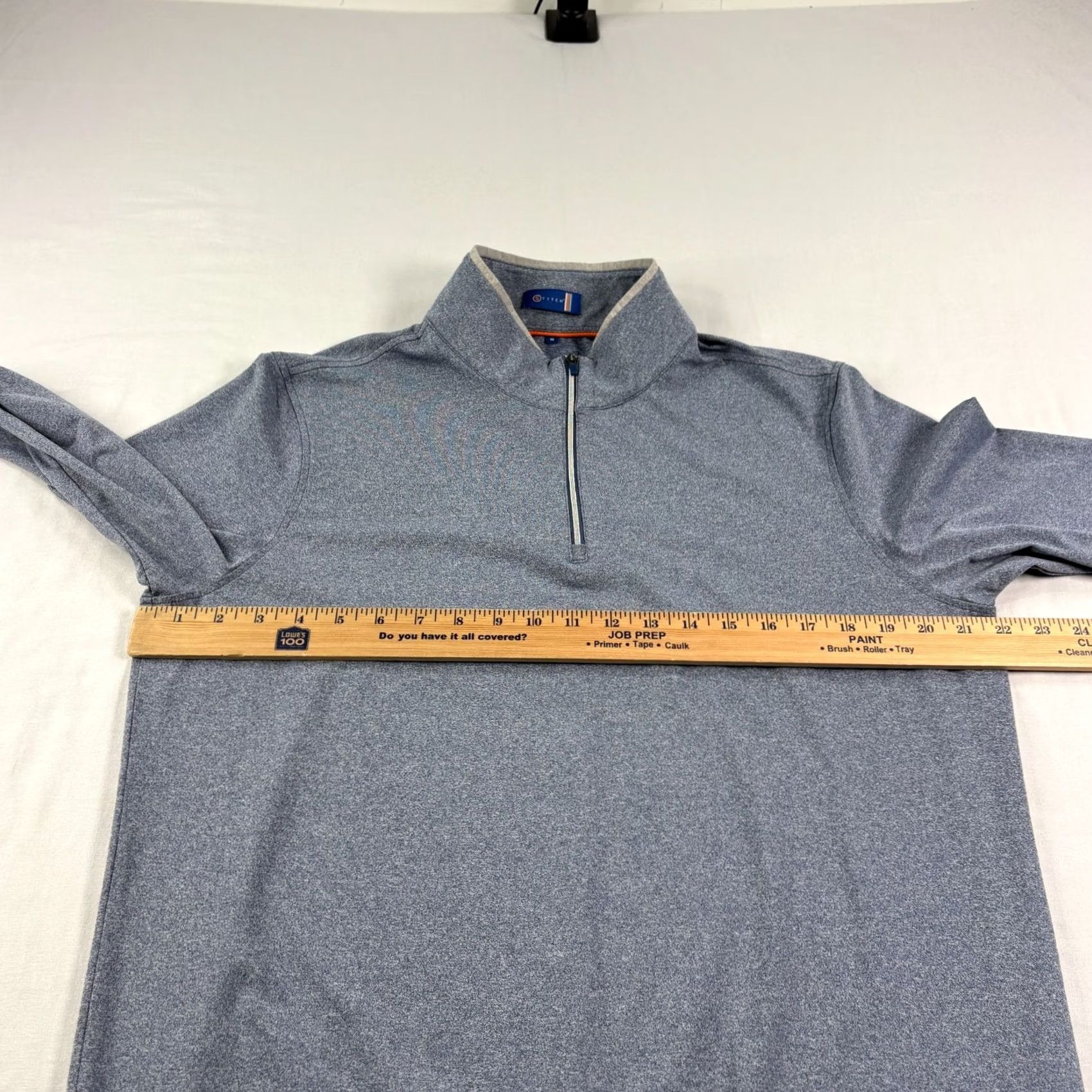 Vintage Stitch Shirt Mens M Blue 1/4 Zip Pullover Breathable Golf Activewear Casual Mock Neck Logo Polyester Regular Long Sleeve Size US M / EU 48-50 / 2 - 3 Thumbnail