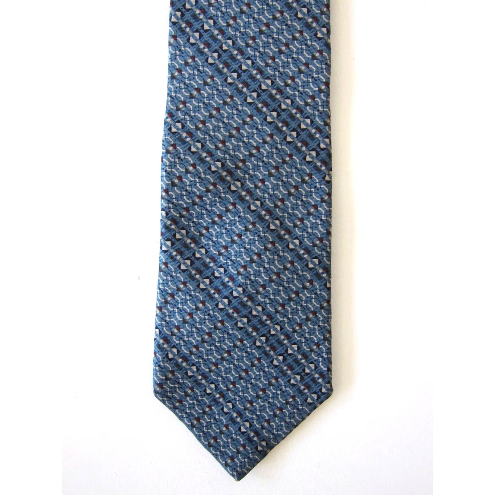 Yves Saint Laurent VINTAGE Yves Saint Laurent Paris New York Neck Ties 100% Silk Blue Grey 2 Vintage Blue Ties Mens 56" Length 3 2/8" Wide Silk Ties Size ONE SIZE - 4 Thumbnail