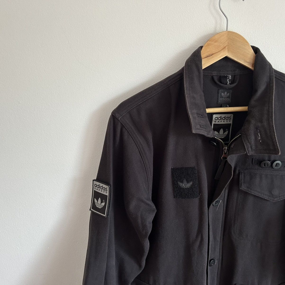 Adidas Adidas Safety Military Jacket Small Black Mens Utility Y2k Size US S / EU 44-46 / 1 - 2 Thumbnail