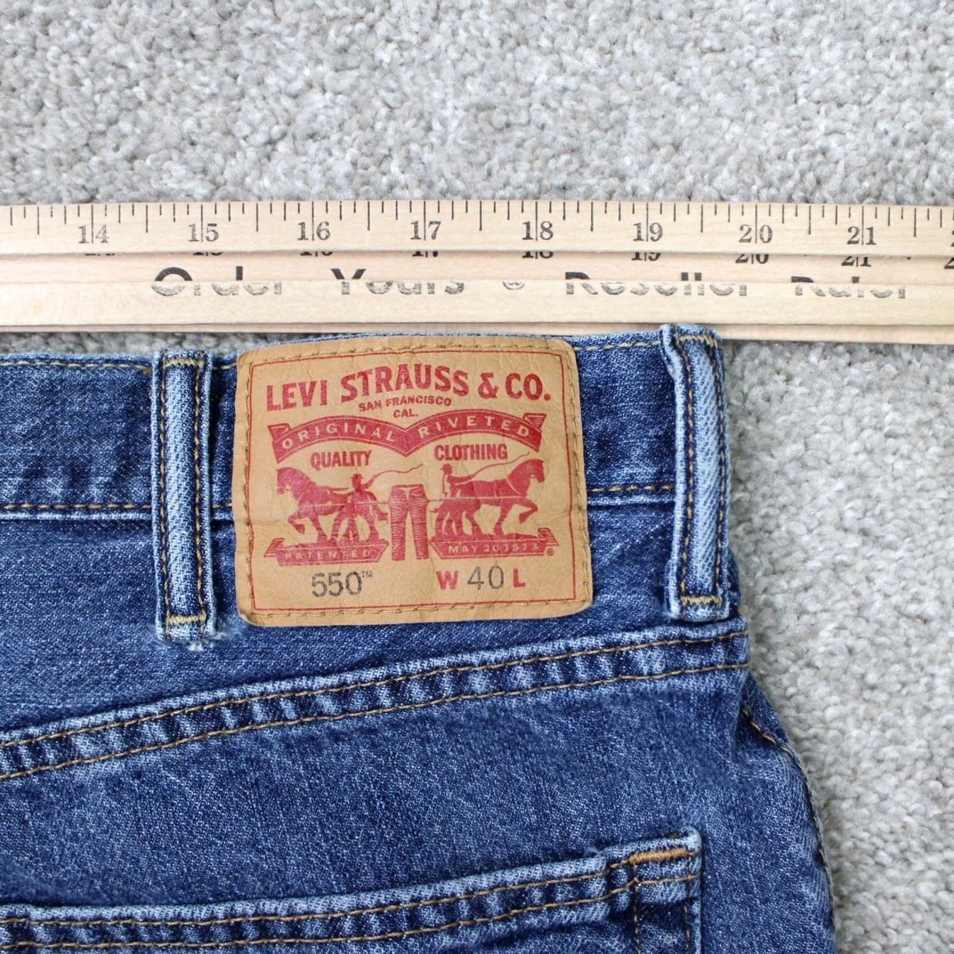 Levi's Levi's 550 Jean Shorts Mens 40 Blue 10" Denim 5-Pocket Relaxed Fit Cotton Bermuda Shorts Mens Blue 10" Inseam Regular Size 40 Casual Summer Size US 40 / EU 56 - 6 Thumbnail