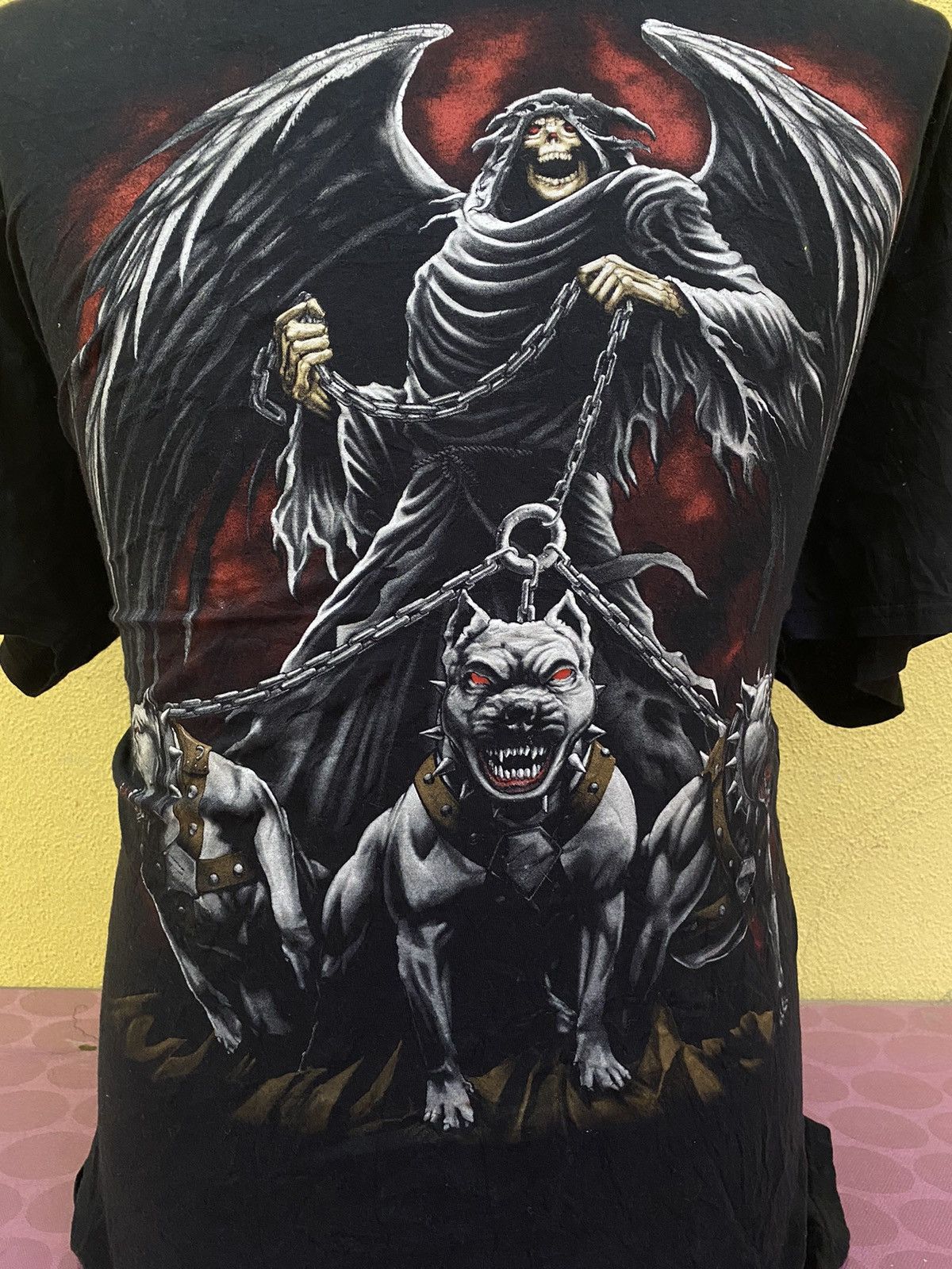 Affliction × Fruit Of The Loom × Vintage Vintage 2000s Affliction style Grim Reaper Skull Graphics Size US XXL / EU 58 / 5 - 4 Thumbnail