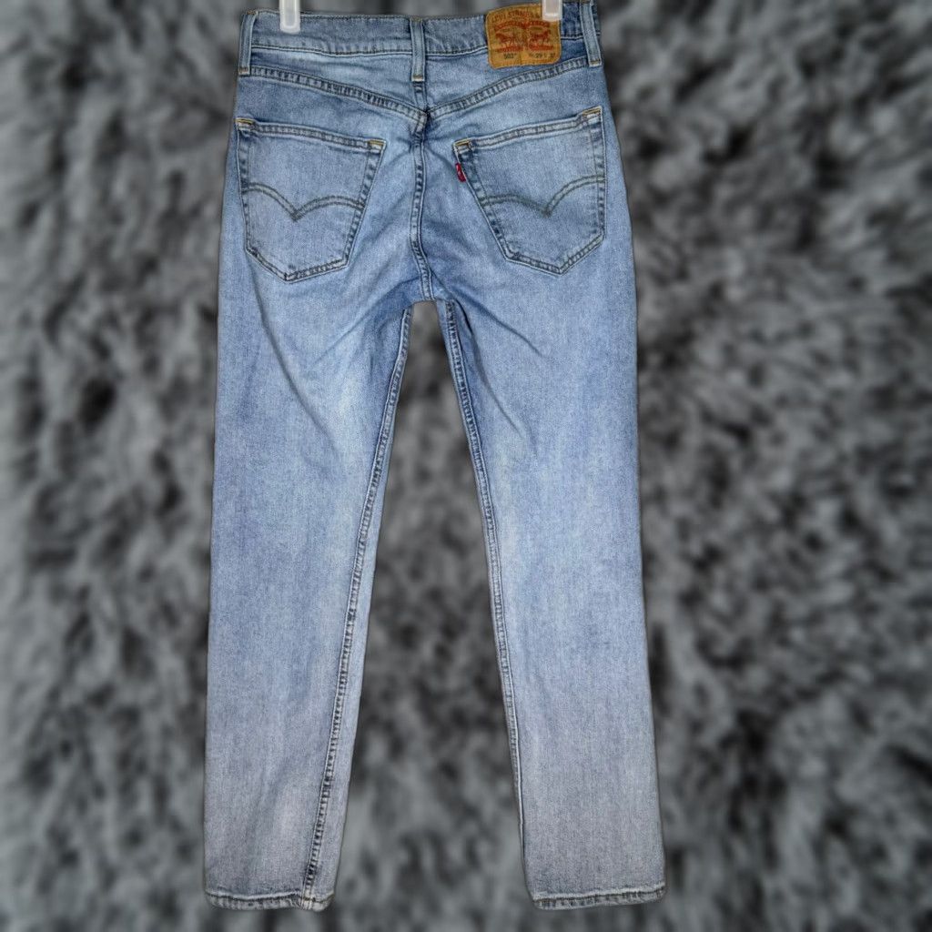 Levi's VINTAGE Levis 502 Mens Jeans Blue Stretch Denim Mid Rise Straight Leg 29x30 Mens Jeans Blue Straight Leg 502 Levis Jeans Size US 29 - 1 Thumbnail