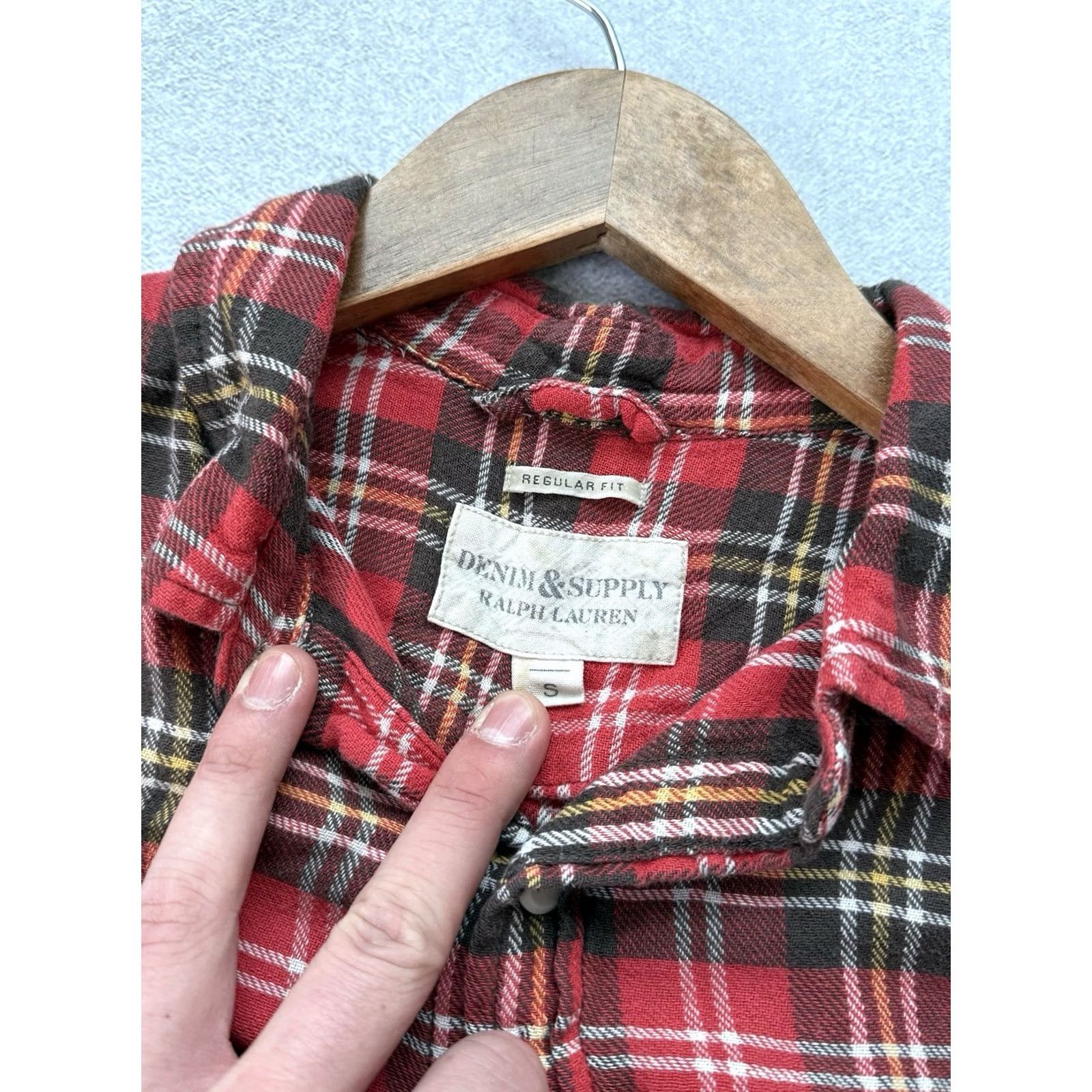 Vintage DENIM & SUPPLY RALPH LAUREN Plaid Flannel Shirt Red Check Button Up Mens Size S Size US S / EU 44-46 / 1 - 7 Thumbnail