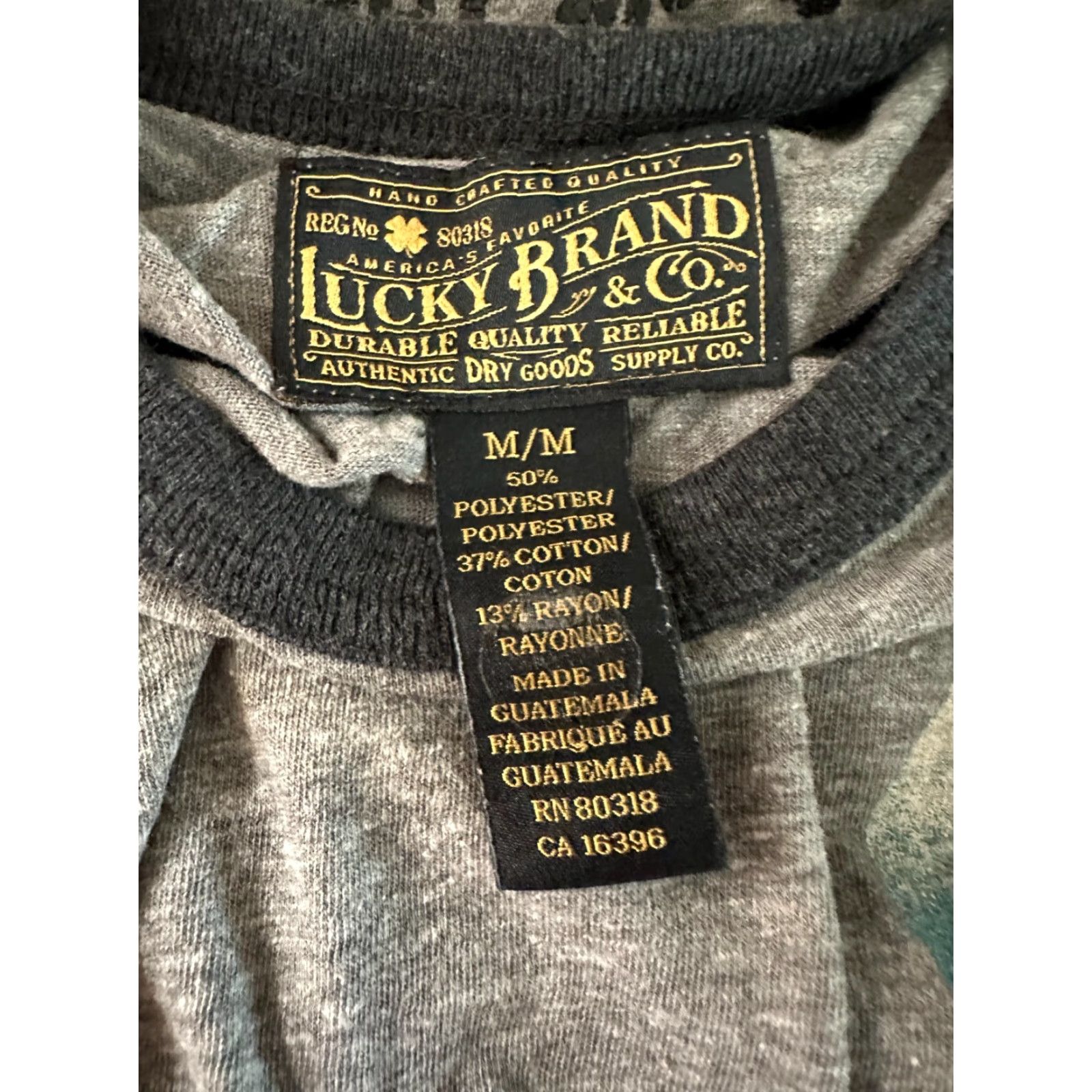 Lucky Brand LUCKY BRAND Shirt Mens M Gray Aces High Dueces Wild Graphic Short Sleeve T-Shirt Size US M / EU 48-50 / 2 - 3 Thumbnail