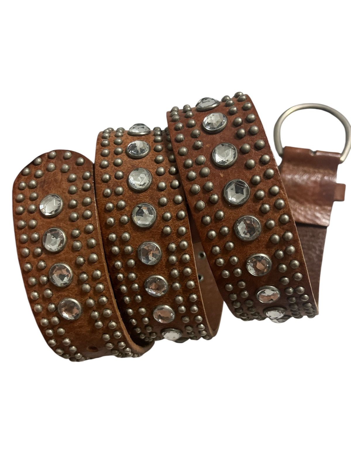 B.B. Simon Leather Belt Studded Dimon by Rouge Inspired BB Simon Size 34 - 1 Thumbnail