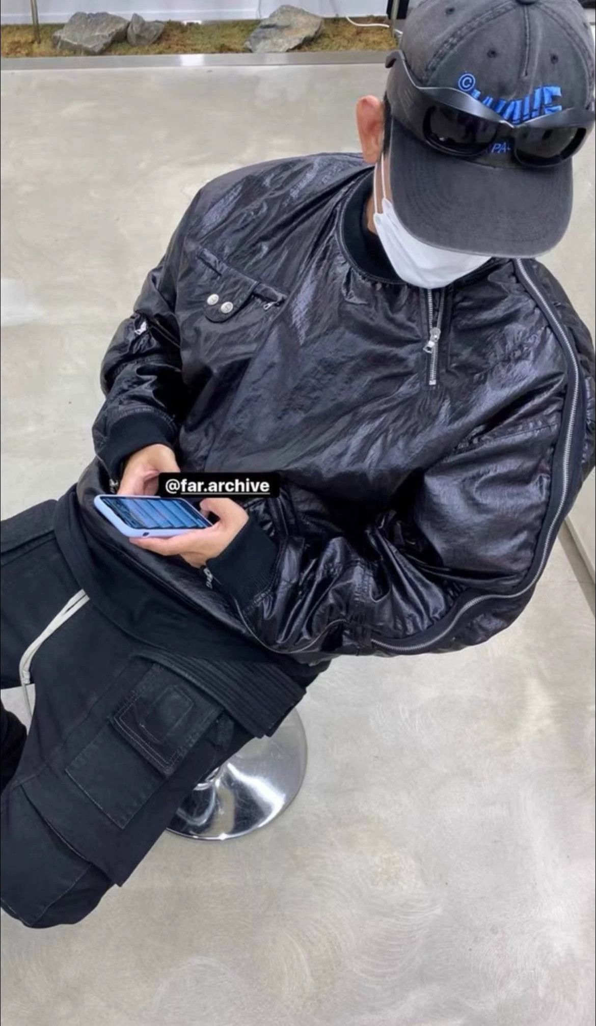 Other Far Archive Item Black Waxed Zip Padded Pullover Size US S / EU 44-46 / 1 - 7 Thumbnail