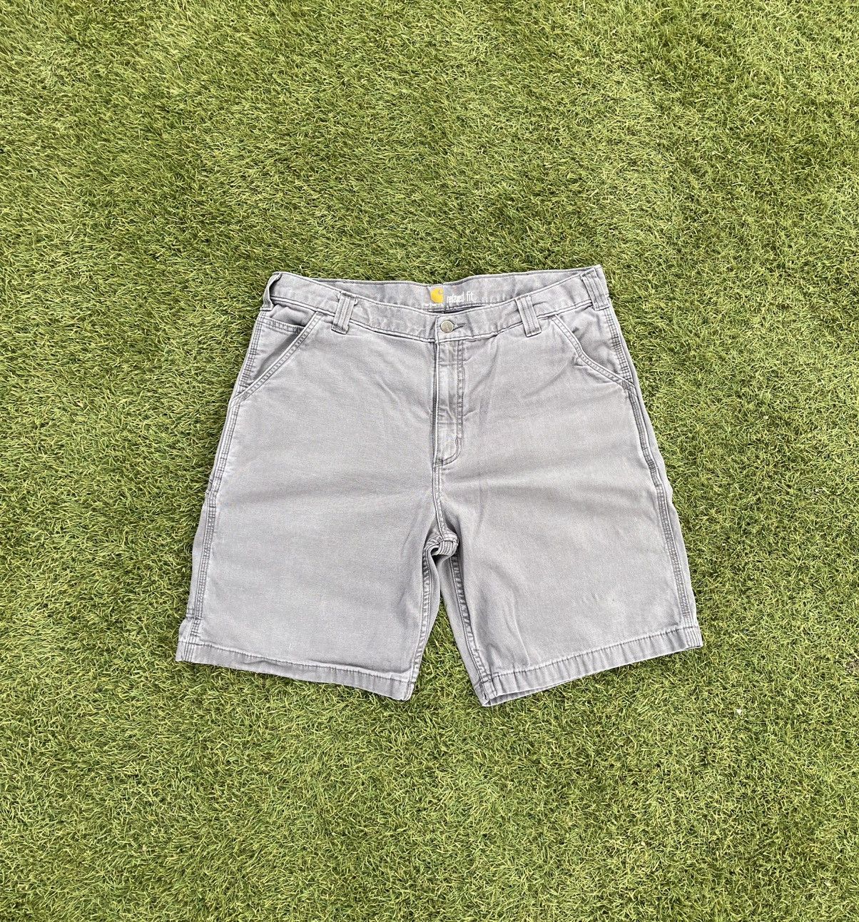 Carhartt Carhartt Mens Gray Utility Work Shorts cell pocket Size 38 Size US 38 / EU 54 - 1 Thumbnail