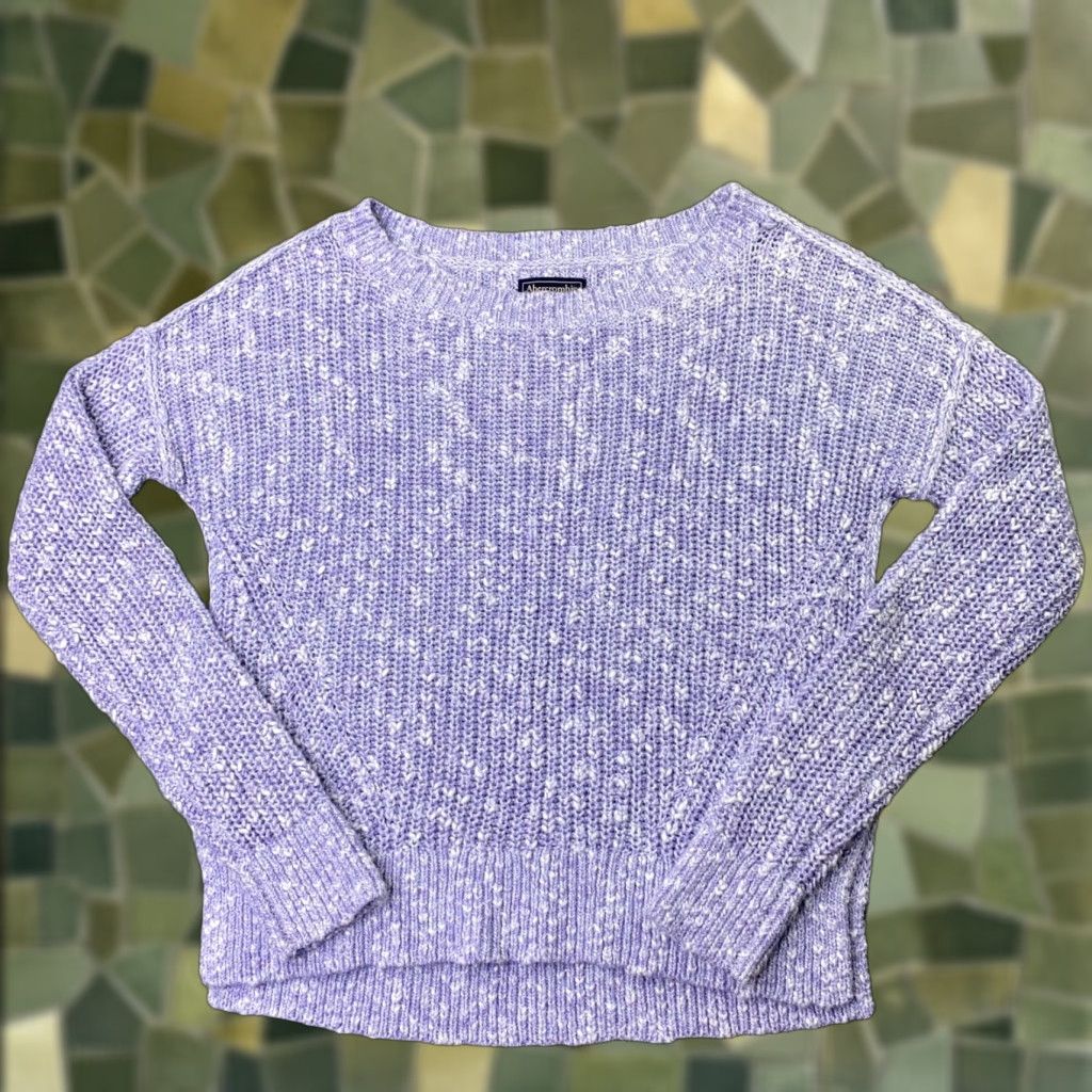Abercrombie & Fitch Abercrombie & Fitch Sweater Womens XS Purple Knit Round Neck Cotton Linen Blend Size XS / US 0-2 / IT 36-38 - 1 Thumbnail