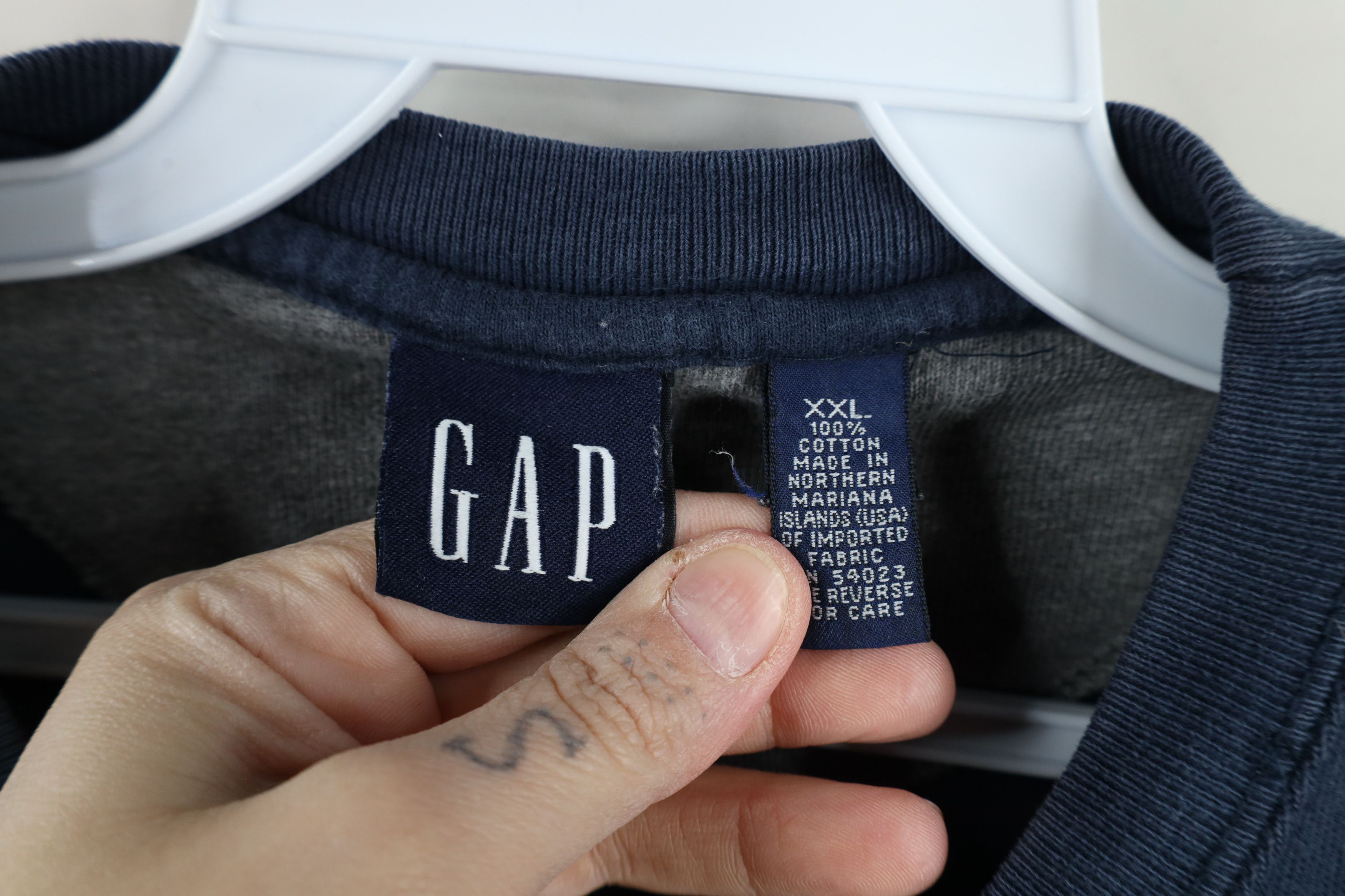 Gap × Vintage Vintage 90s Gap Block Heavy Ribbed Knit Long Sleeve T-Shirt Size US XXL / EU 58 / 5 - 8 Thumbnail