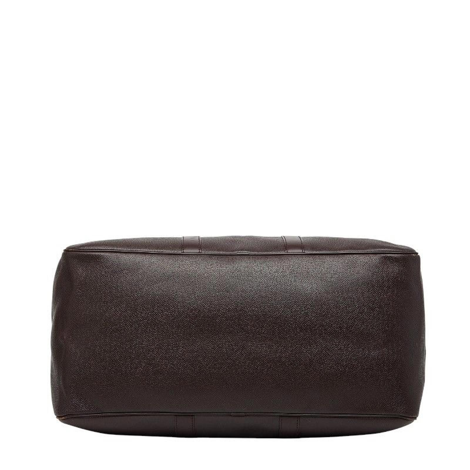Louis Vuitton Louis Vuitton - Dark Brown Leather Travel Bag with Strap Size ONE SIZE - 5 Thumbnail