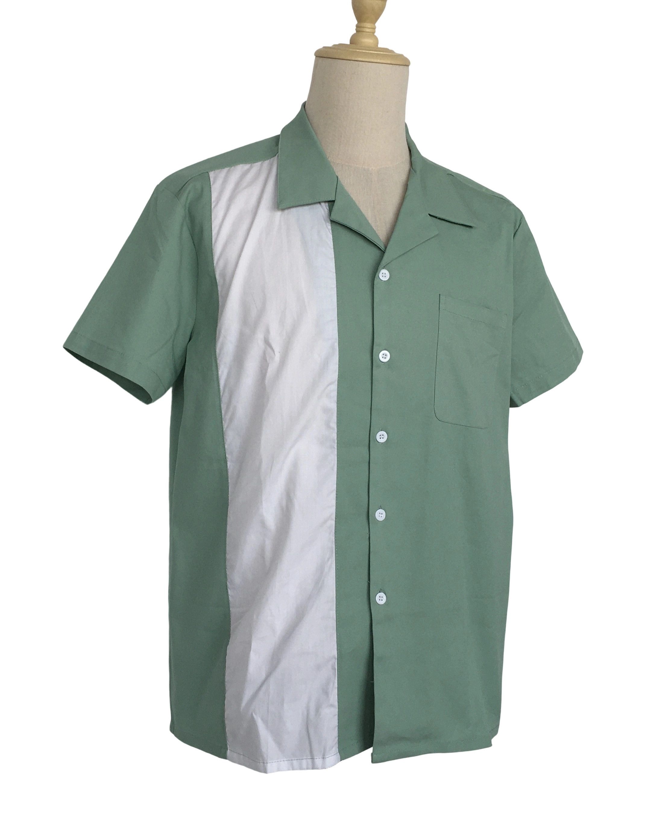 Other Vintage Casual Shirts Short Sleeve Cotton Mint-green Size US XL / EU 56 / 4 - 2 Thumbnail