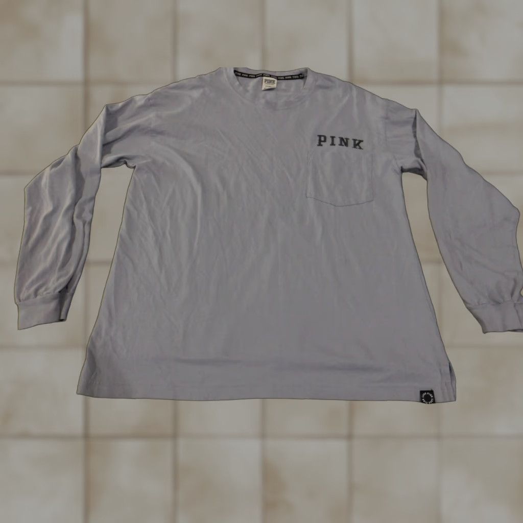 Victoria's Secret Victoria's Secret Pink Shirt Blouse Long Sleeve Crew Neck Casual Glitter Blue L Women’s Dog Theme Size L / US 10 / IT 46 - 1 Thumbnail