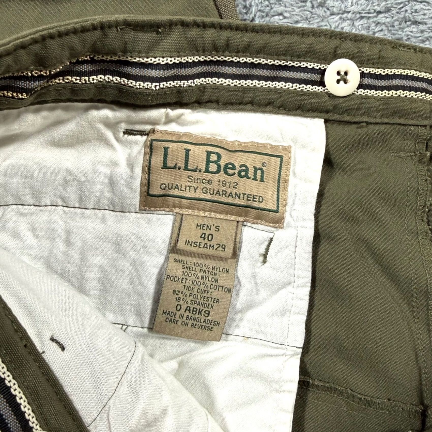 Vintage LL Bean Upland Hunting Pants Olive Green Nylon Brush Guard Field 40x29 Mens Size US 40 / EU 56 - 3 Thumbnail