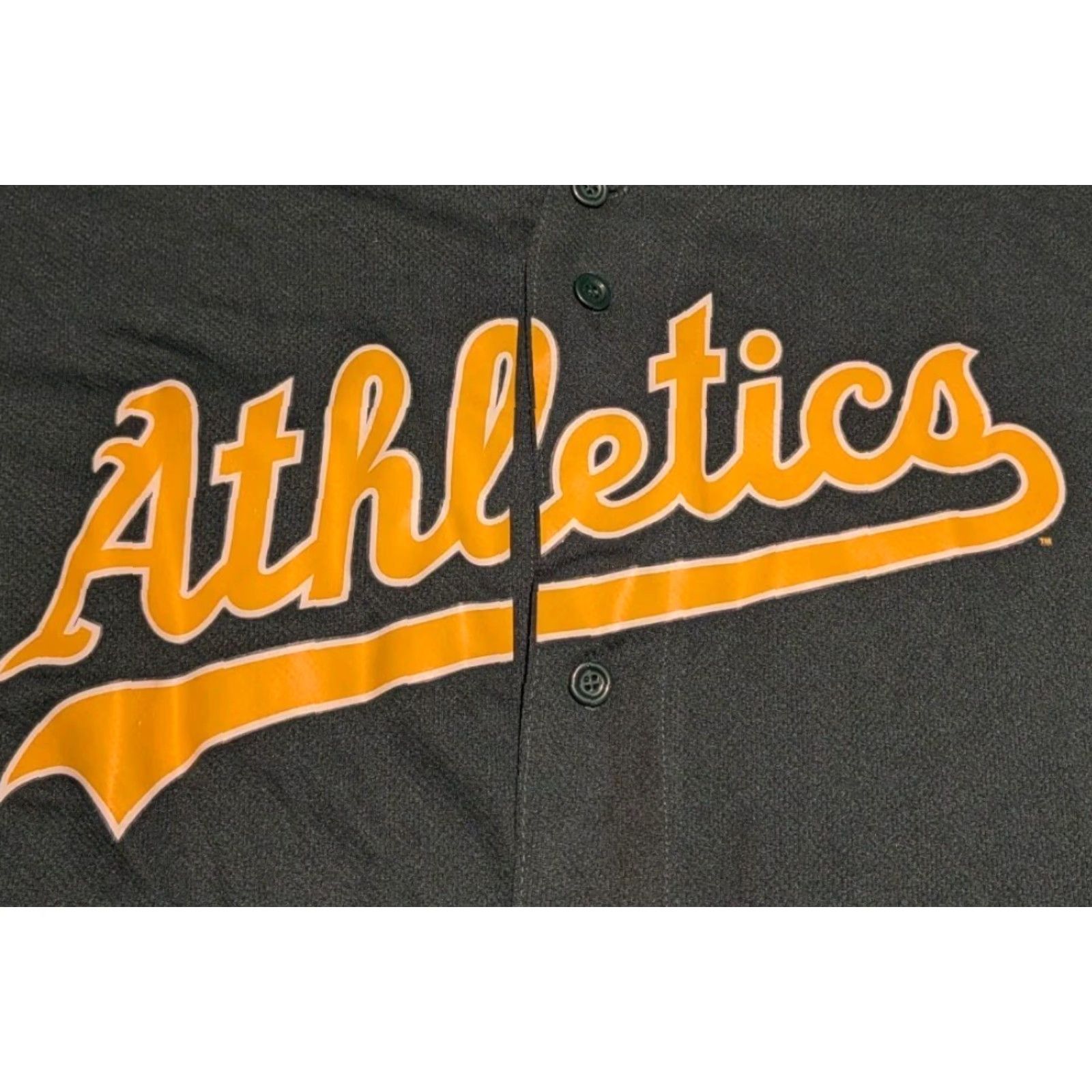 MLB VINTAGE Majestic Coolbase Baseball Jersey Oakland Athletics A's MLB Green L USA Made EUC Mens Shirt Size US L / EU 52-54 / 3 - 5 Thumbnail
