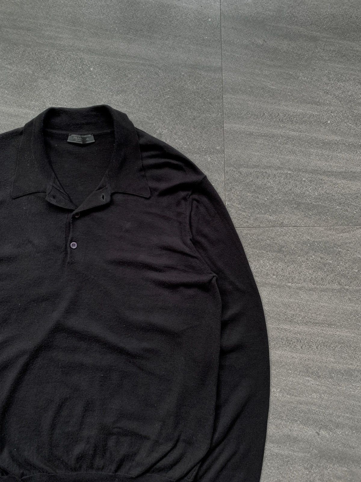 Prada Long Sleeve Knit Polo Shirt Size US M / EU 48-50 / 2 - 2 Thumbnail