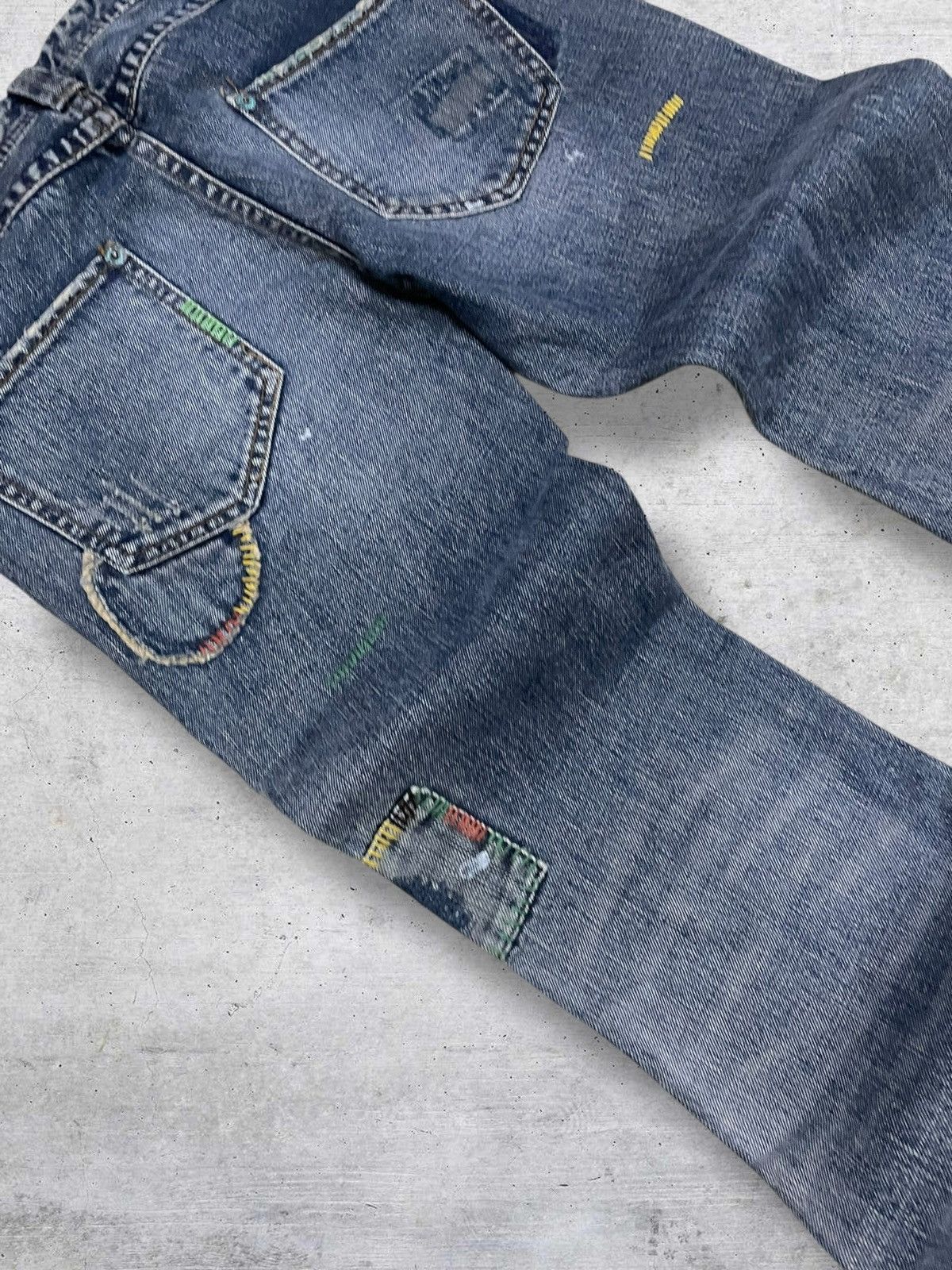 Hysteric Glamour VINTAGE BACK NUMBER JAPAN DESIGNER OG FLARED PATCHWORK DENIM Size US 30 / EU 46 - 17 Thumbnail