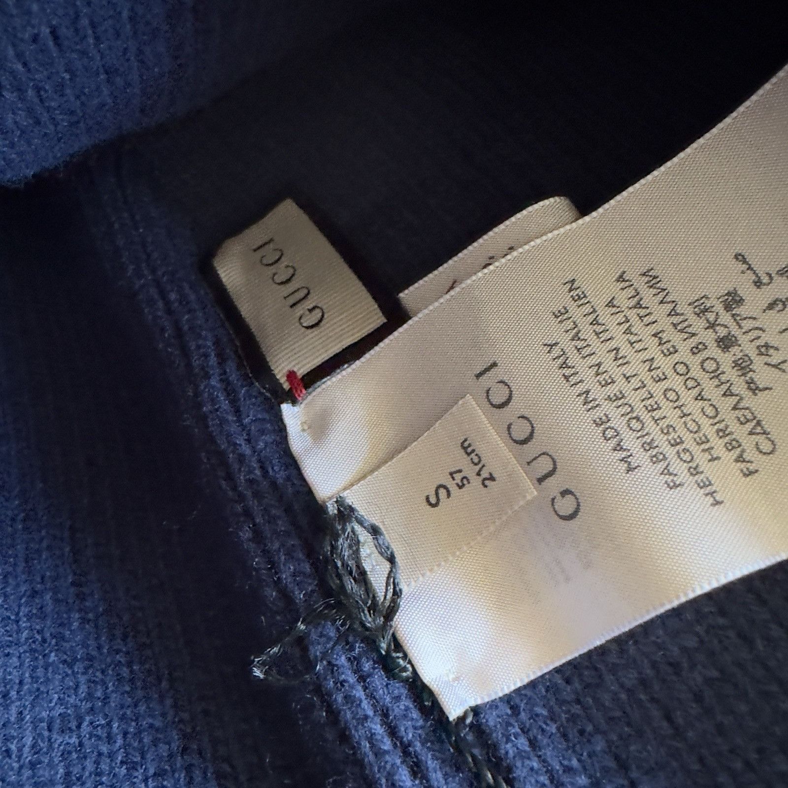 Gucci New Authentic Gucci Knit Wool Hat Beanie With Patch Navy Blu Size ONE SIZE - 4 Thumbnail