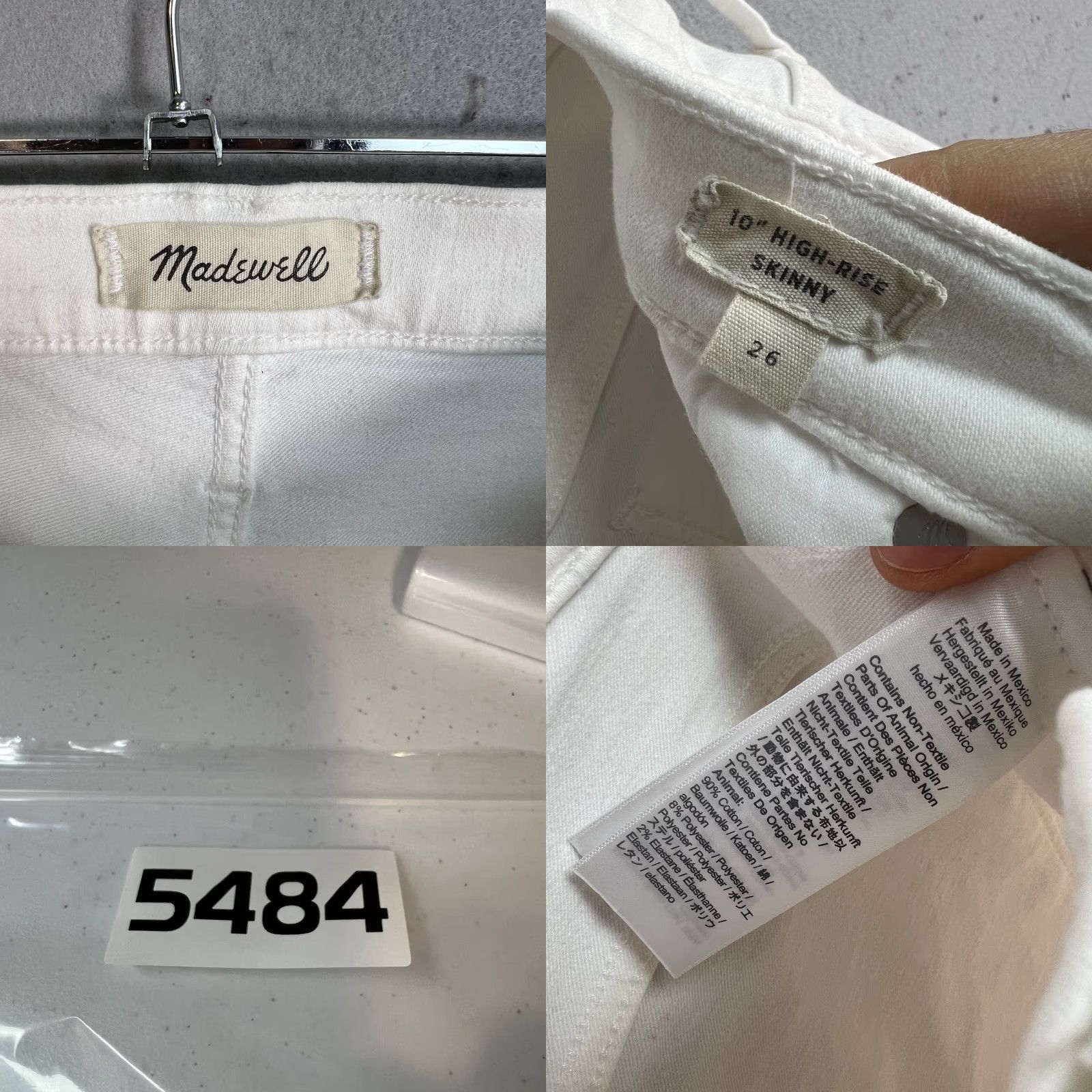 Madewell VINTAGE Madewell 10" High Rise Skinny Jeans Womens 26 White Button Fly Denim Jeans Womens 26 White Madewell Skinny Jeans Size 26" / US 2 / IT 38 - 8 Thumbnail