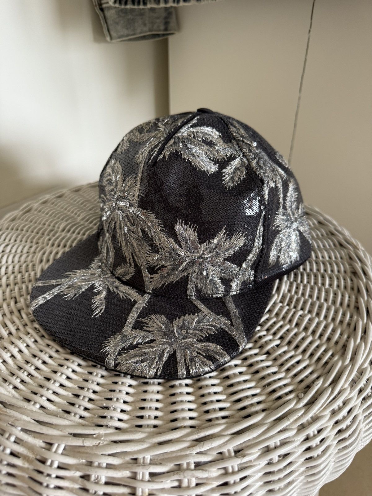 Celine Celine Hedi Slimane embroidered sequin palm tree cap trucker Size ONE SIZE - 4 Thumbnail