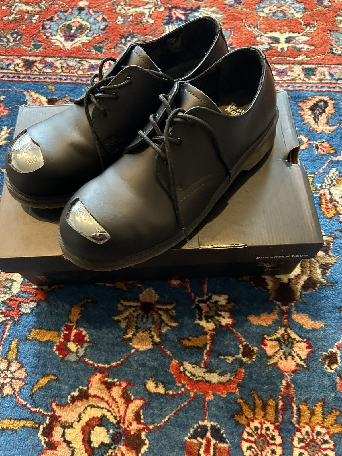 image of Dr Martens Keaton Steal Toe Derby Shoes in Black, Men's (Size 12)