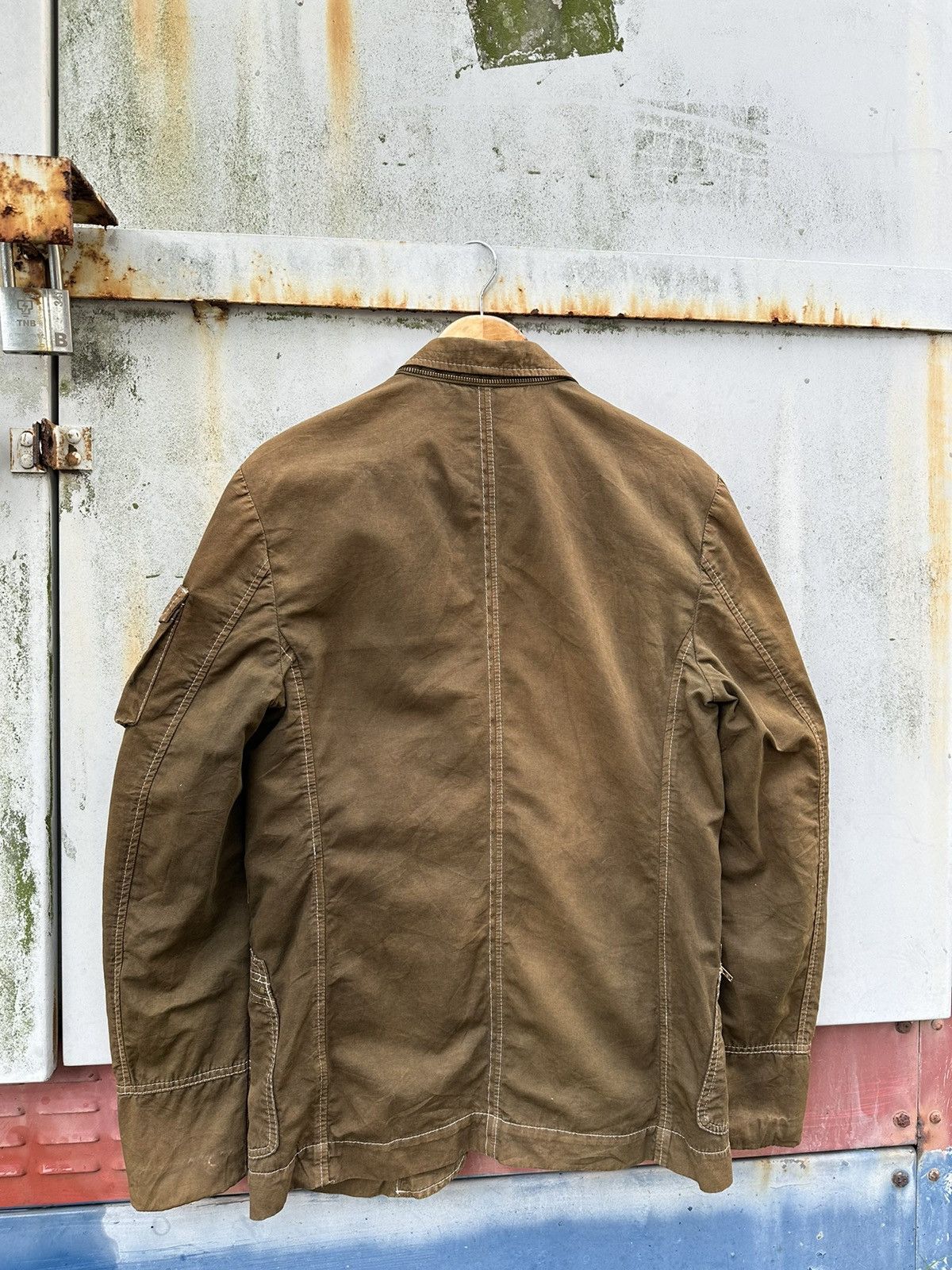 Diesel 👹Vintage THRASHED Faded Diesel Brown Utility Jacket Size US L / EU 52-54 / 3 - 9 Thumbnail
