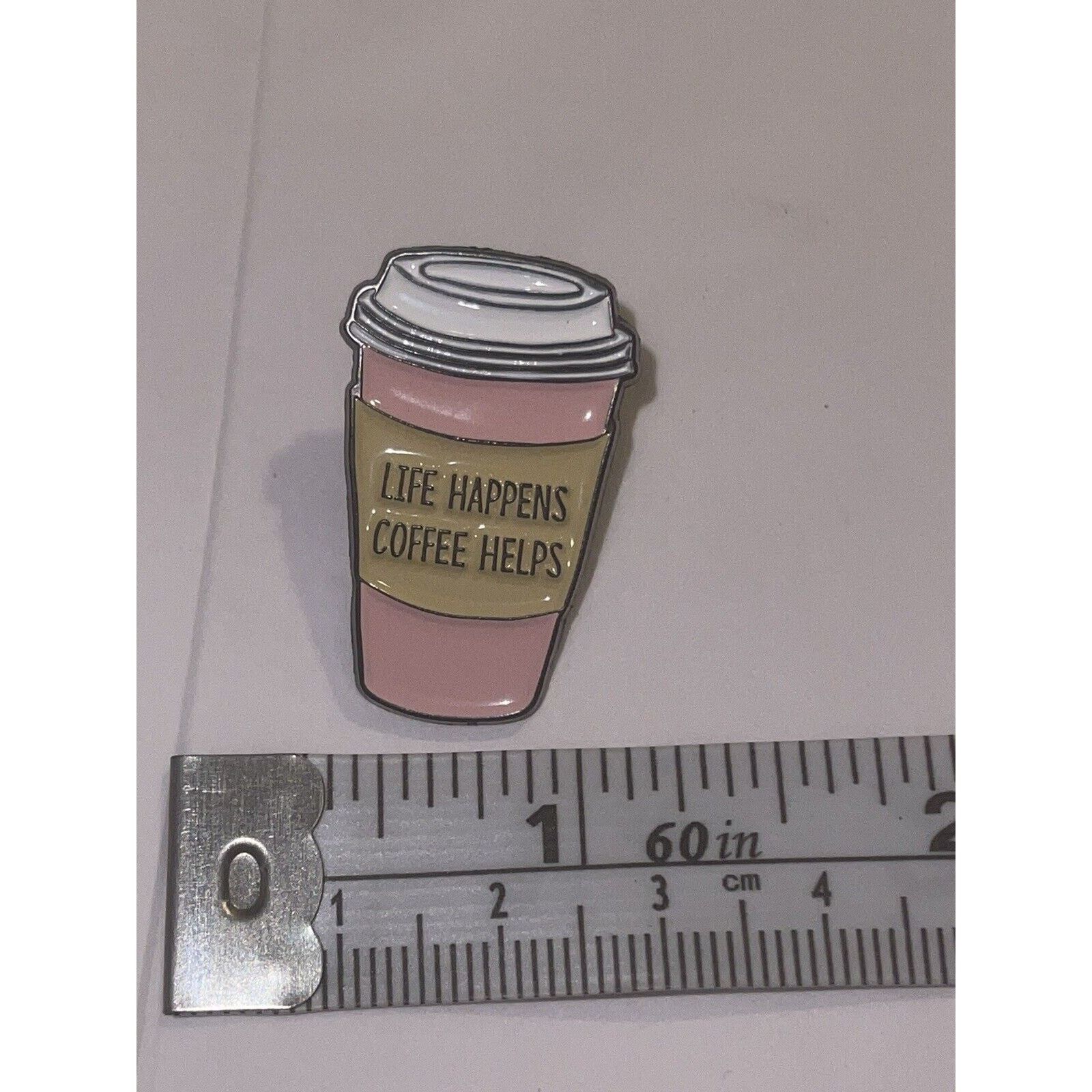Other Pink Coffee Latte Life Happens Coffee Helps Pin Brooch Size ONE SIZE - 1 Preview