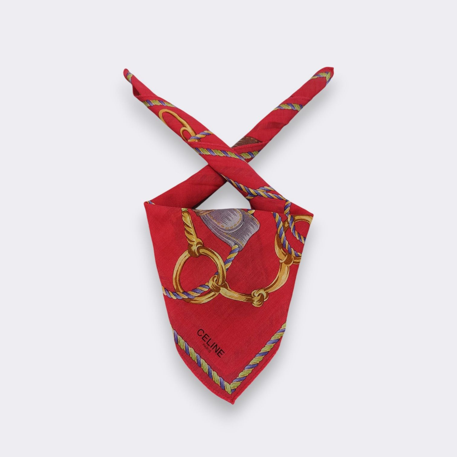 Celine Vintage Celine Handkerchief Neckerchief Bandana H405M-2 Size ONE SIZE - 2 Thumbnail