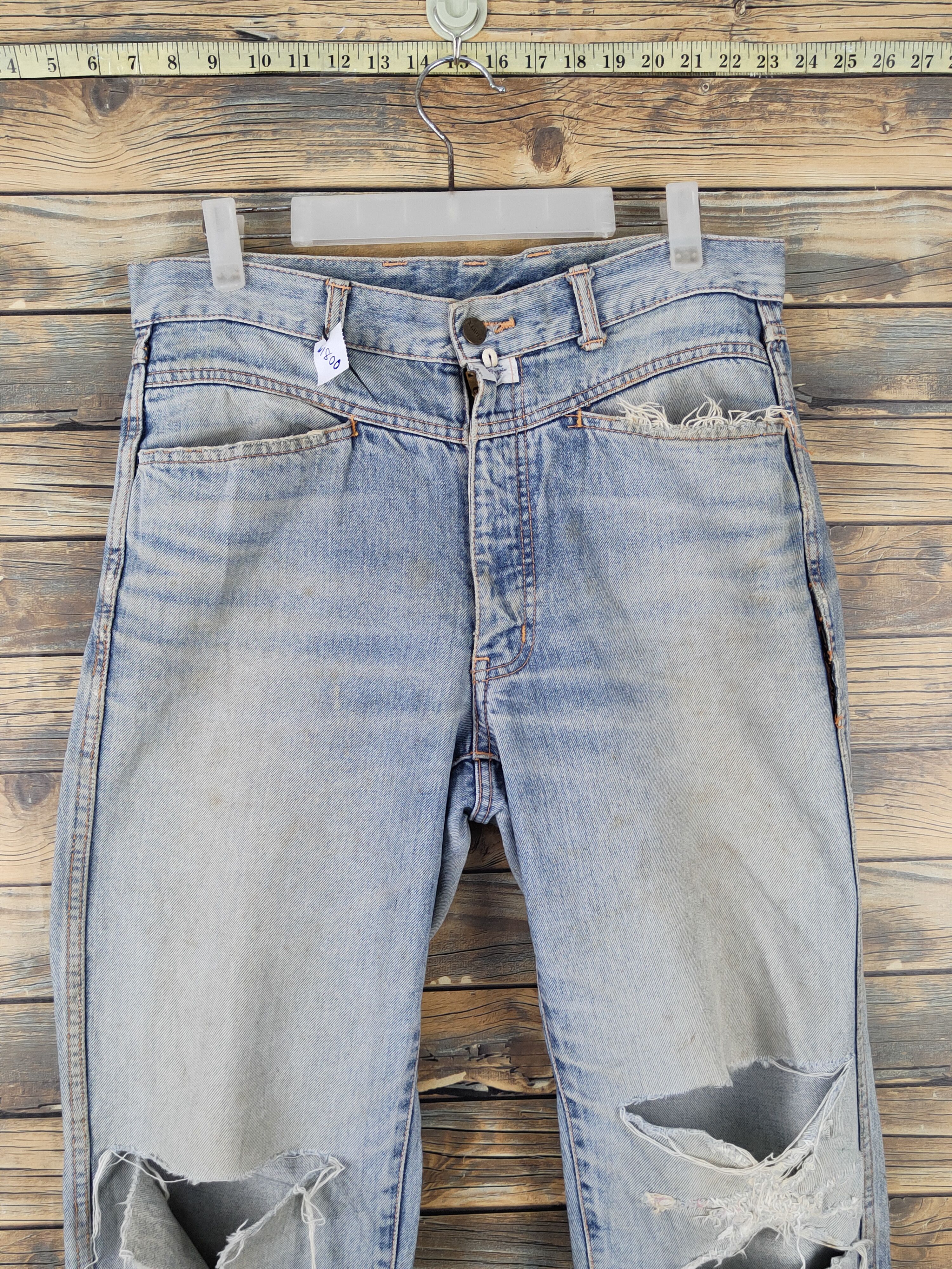 Edwin Edwin Light Blue Distressed Ripped denim Jeans #W1800 Size US 33 - 2 Thumbnail