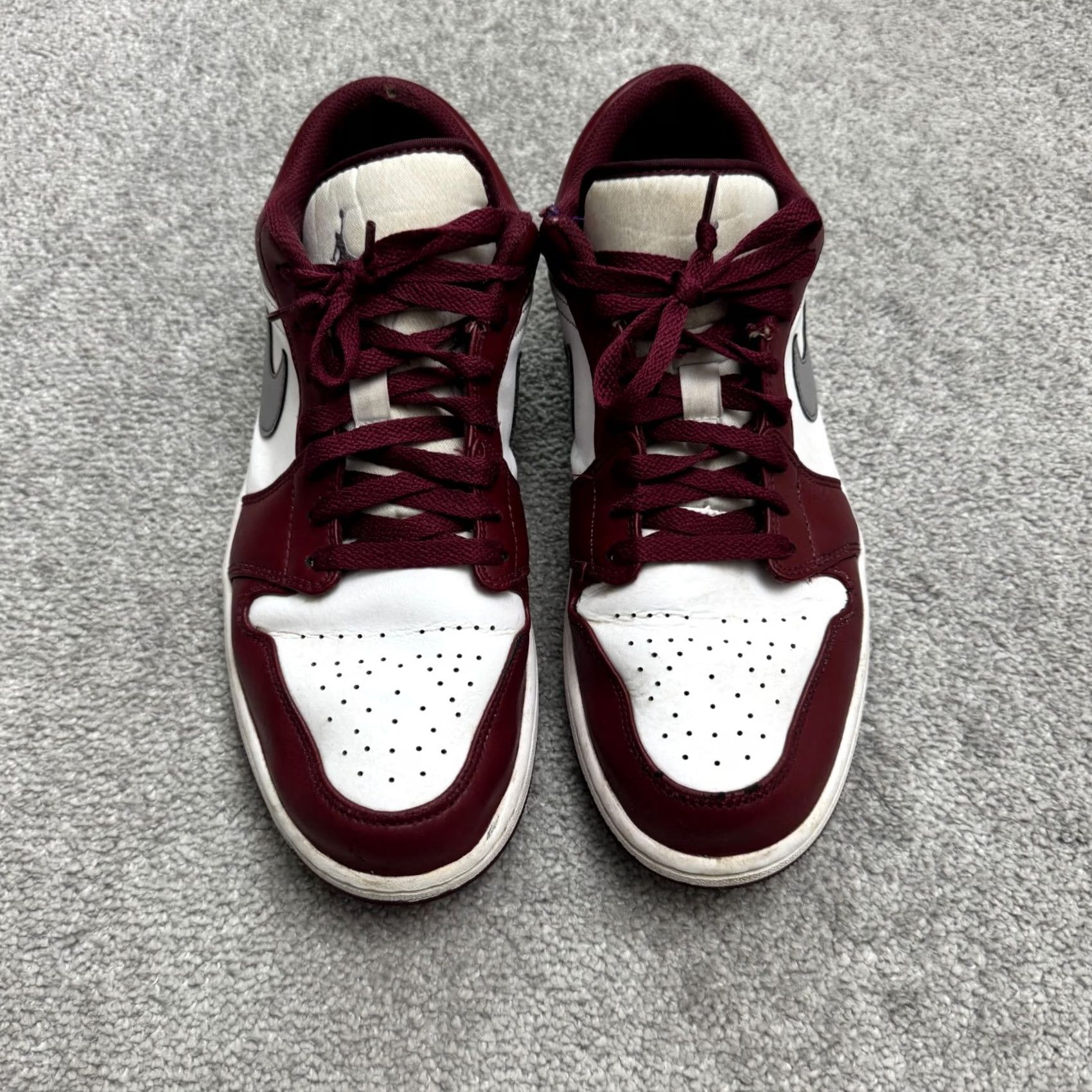 Nike Nike Air Jordan 1 Low Bordeaux White Cherrywood Red Cement Gray Sneakers Mens 12 Size US 12 / EU 45 - 2 Thumbnail