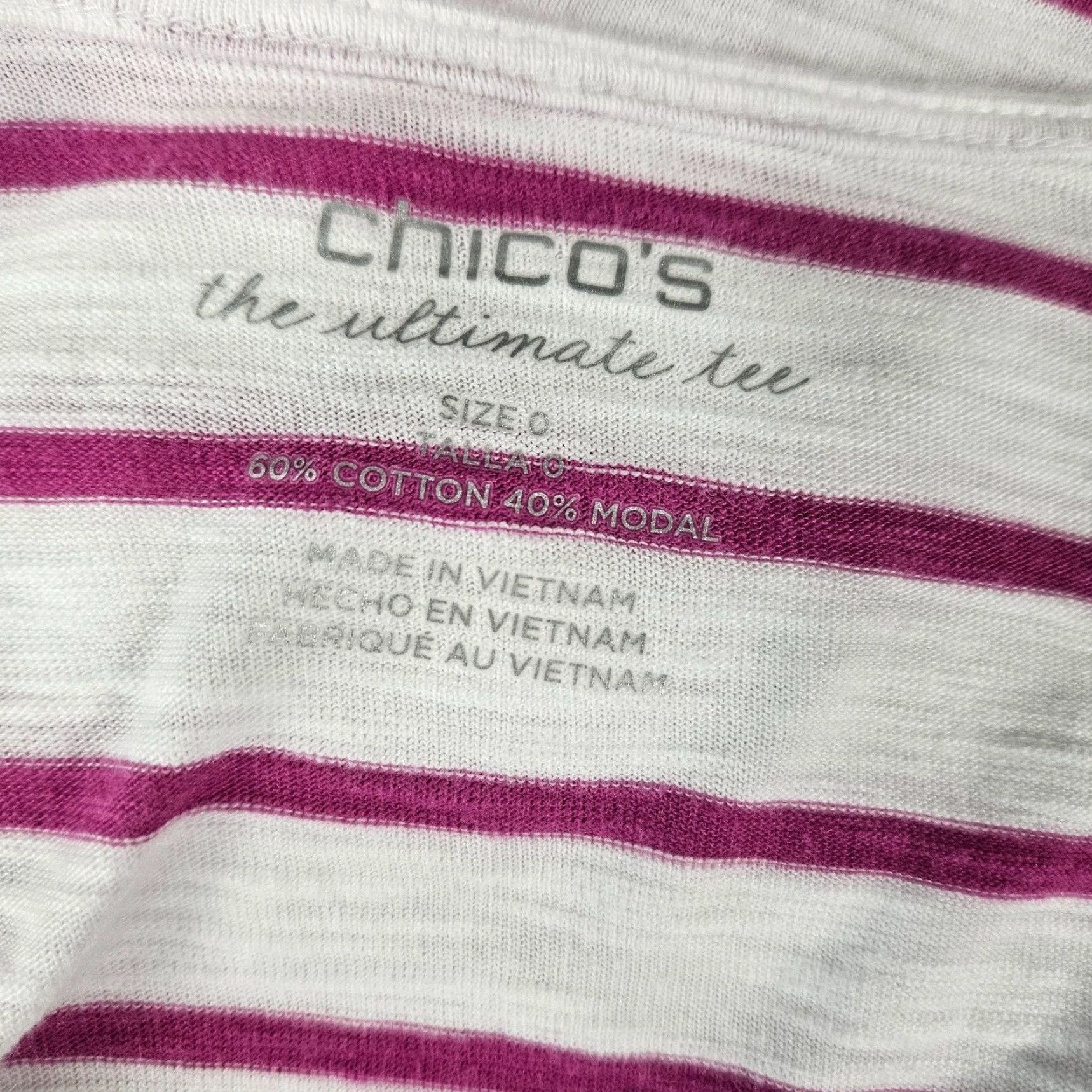 Vintage **Chico's Women's Purple White Stripe Long Sleeve Cardigan Size Small** User: Chico's Women's Purple White Stripe Long Sleeve Cardigan Size Small Size S / US 4 / IT 40 - 5 Thumbnail
