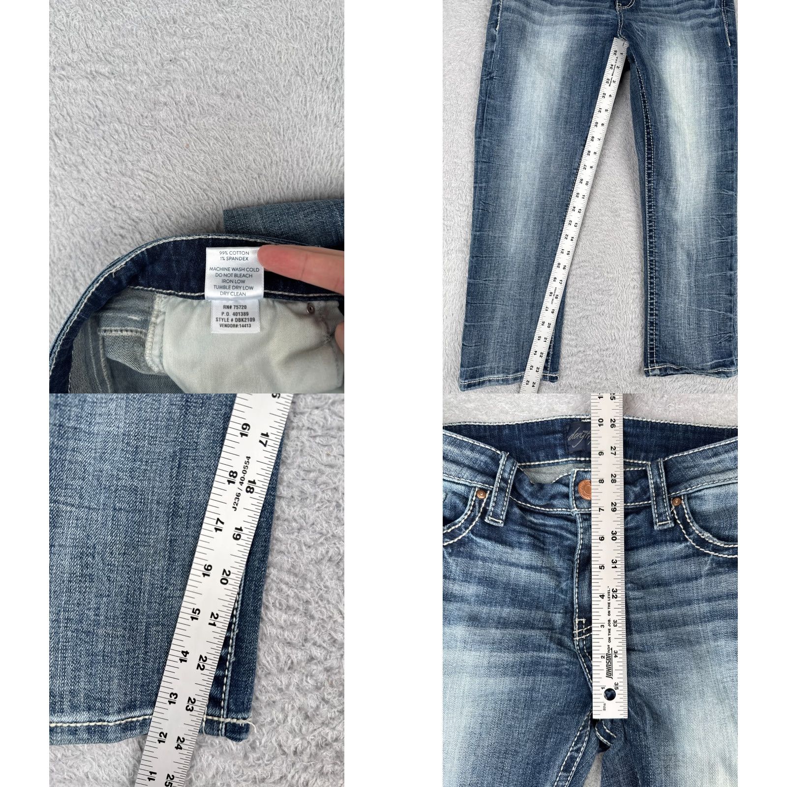 Vintage VINTAGE Daytrip Jeans Womens Blue Denim Virgo Straight Leg Distressed Low Rise 28x24 Womens Jeans 28x24 Blue Virgo Jeans Size 28" / US 6 / IT 42 - 8 Thumbnail