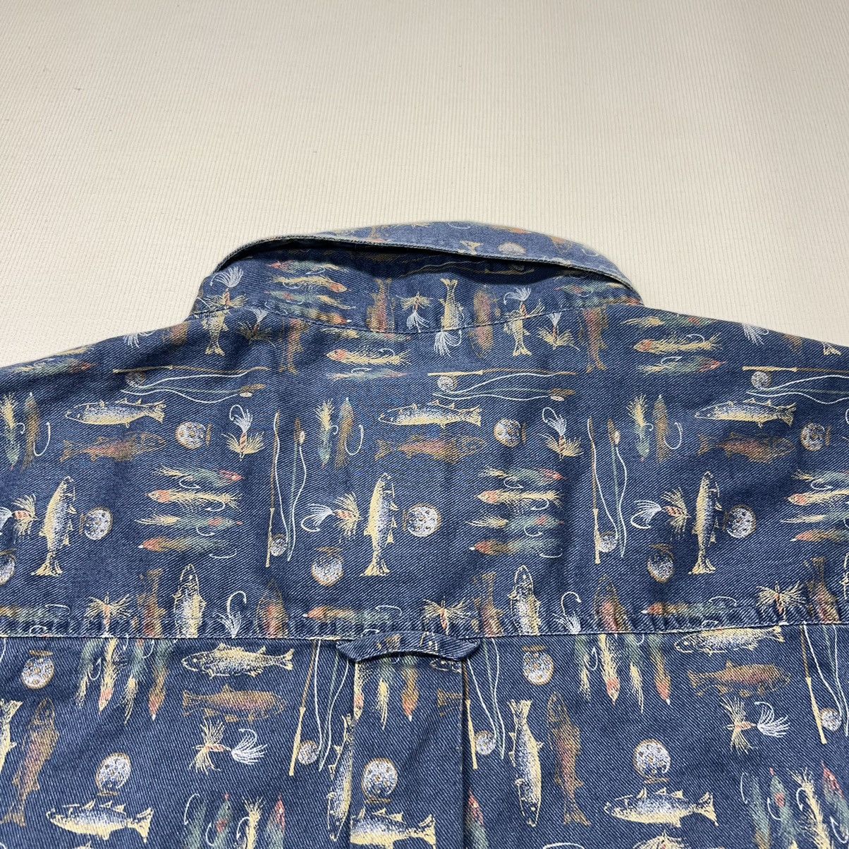 Vintage × Woolrich Woolen Mills VTG Woolrich Shirt Blue Button Down Fish Fishing Long Sleeve Size US L / EU 52-54 / 3 - 13 Thumbnail
