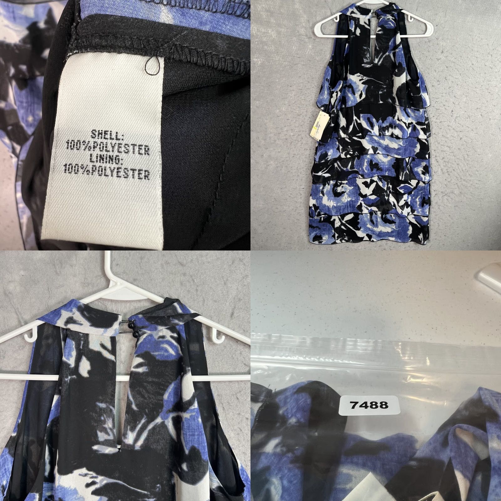 Kenneth Cole KENNETH COLE Dress Shift Layered Tiered Sleeveless Blue White Sundress Sz 4 Size S / US 4 / IT 40 - 8 Thumbnail