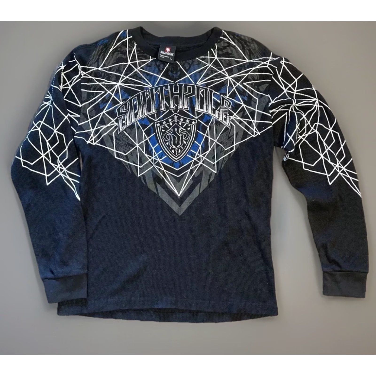 Southpole VINTAGE SouthPole T-Shirt Cyber Punk Grunge Emo Skater 2000s Thermal Long Sleeve Black L Mens Size US L / EU 52-54 / 3 - 2 Thumbnail