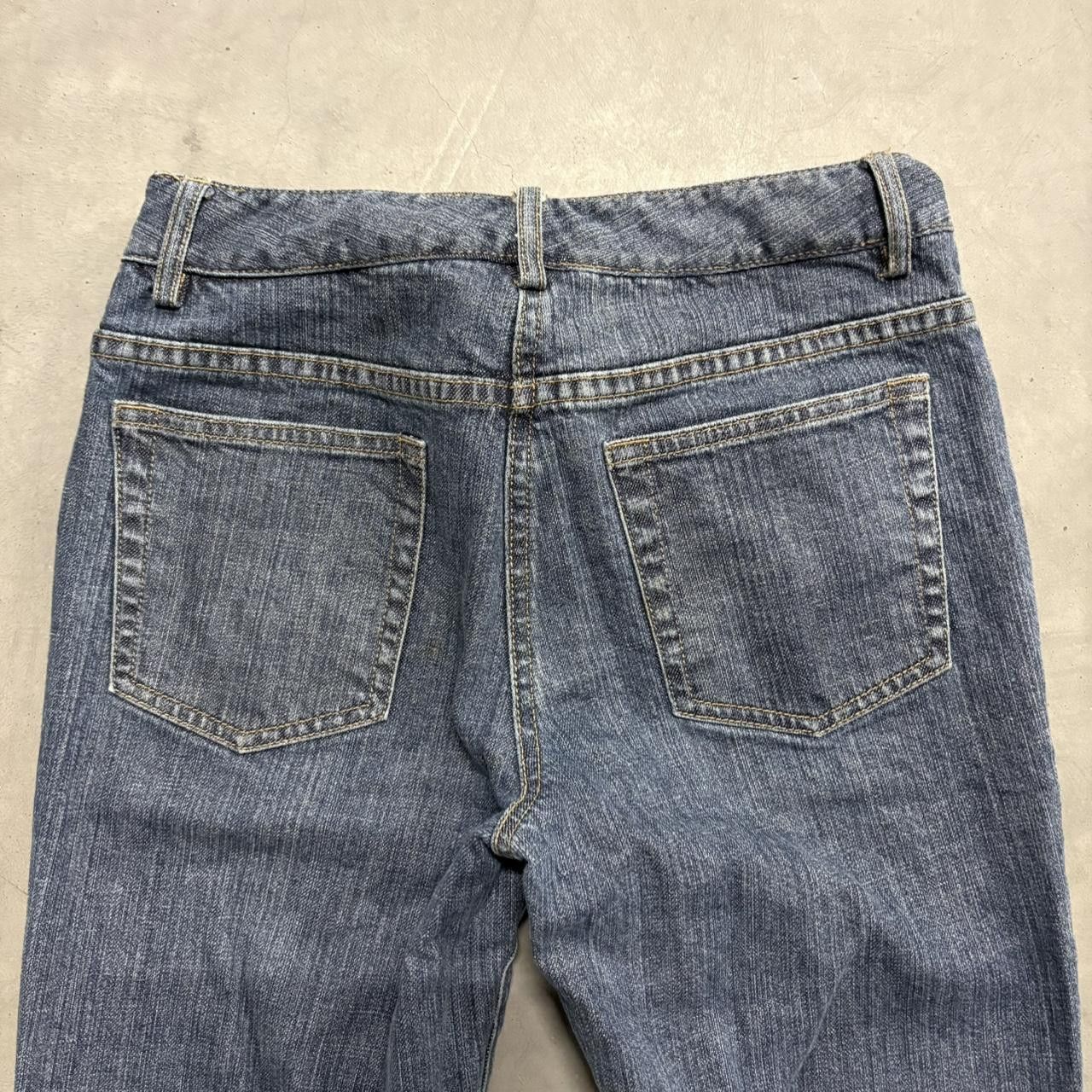 Japanese Brand × Vintage Crazy Vintage Y2K/2000s Flared Medium Wash Denim Jeans! Size US 28 / EU 44 - 5 Thumbnail