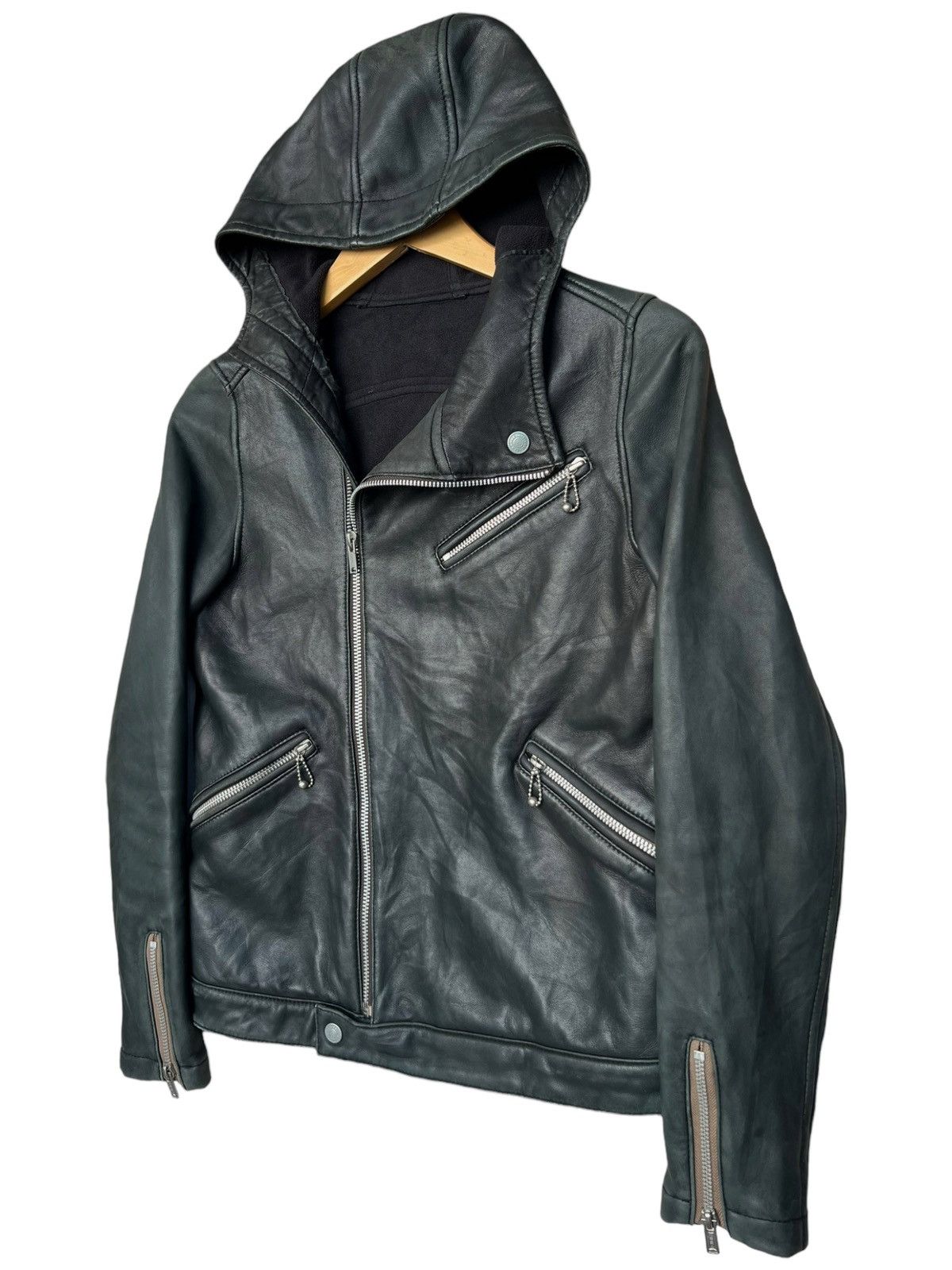 Hysteric Glamour Leather Jacket Multi Zip Perfecto Hoodie