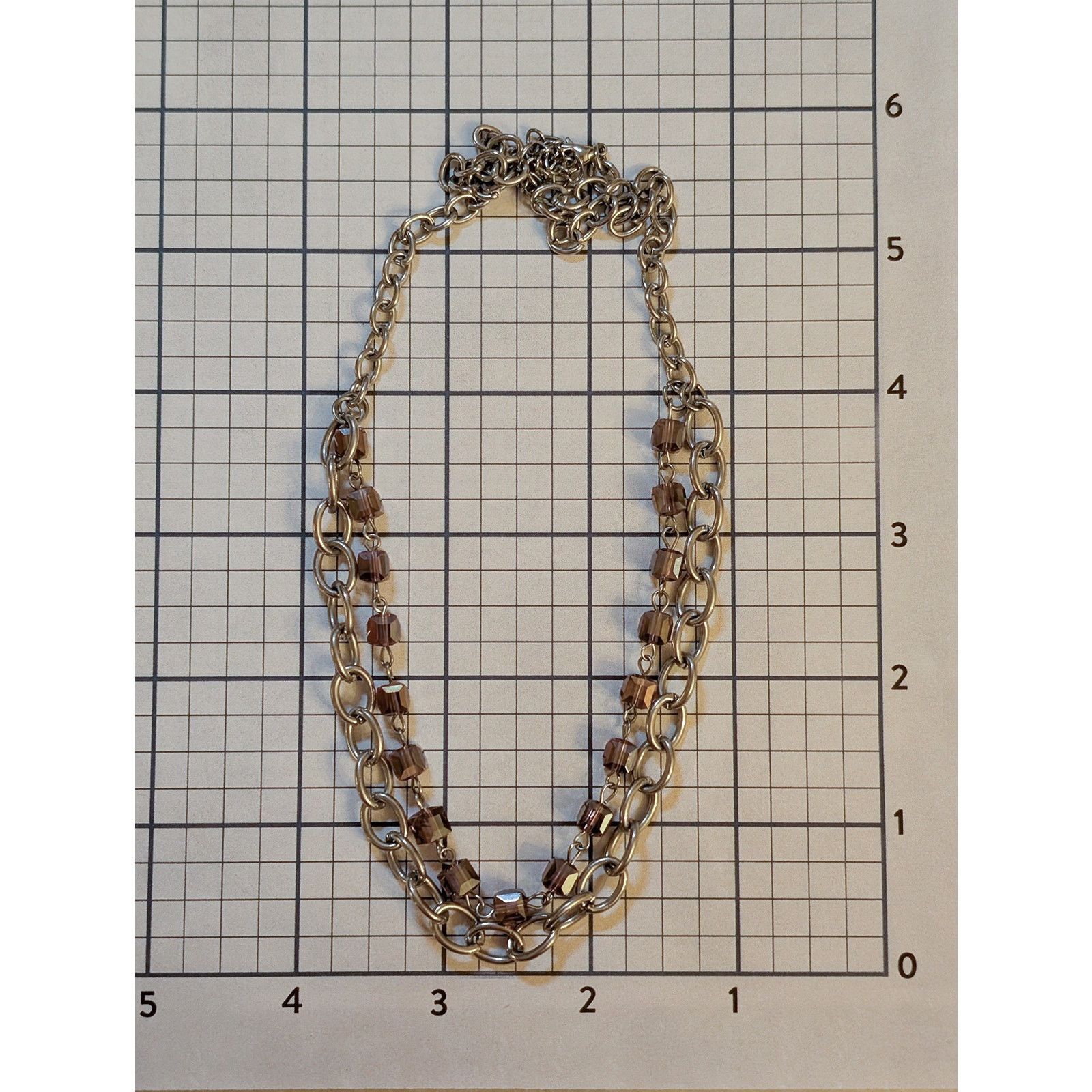 Vintage VTG 1980s 18" Cable Chain & Iridescent Crystal Bead Necklace Size ONE SIZE - 5 Thumbnail