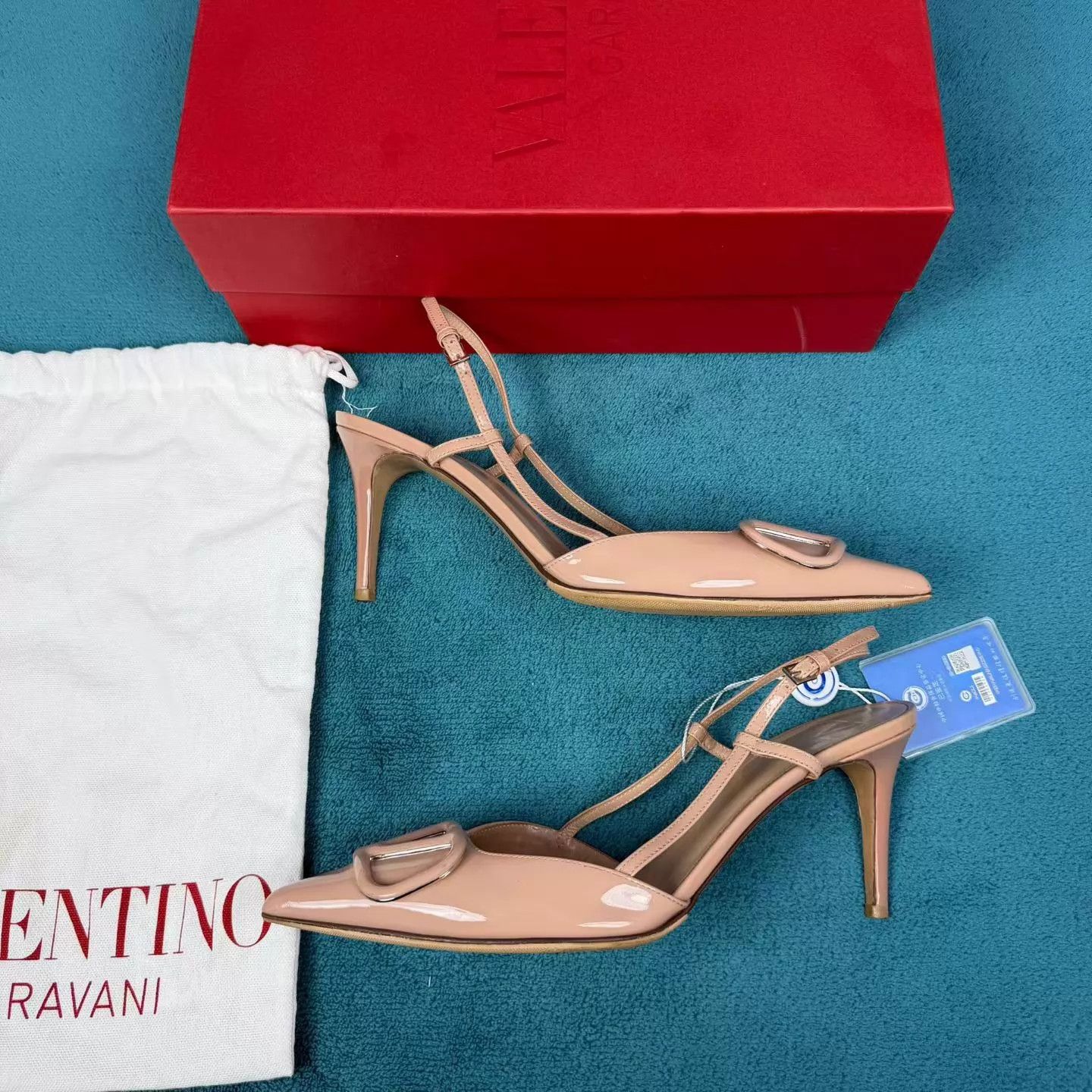 Valentino Valentino Patent Back-Lace Stiletto Cinnamon Pink Size US 8 / IT 38 - 2 Thumbnail
