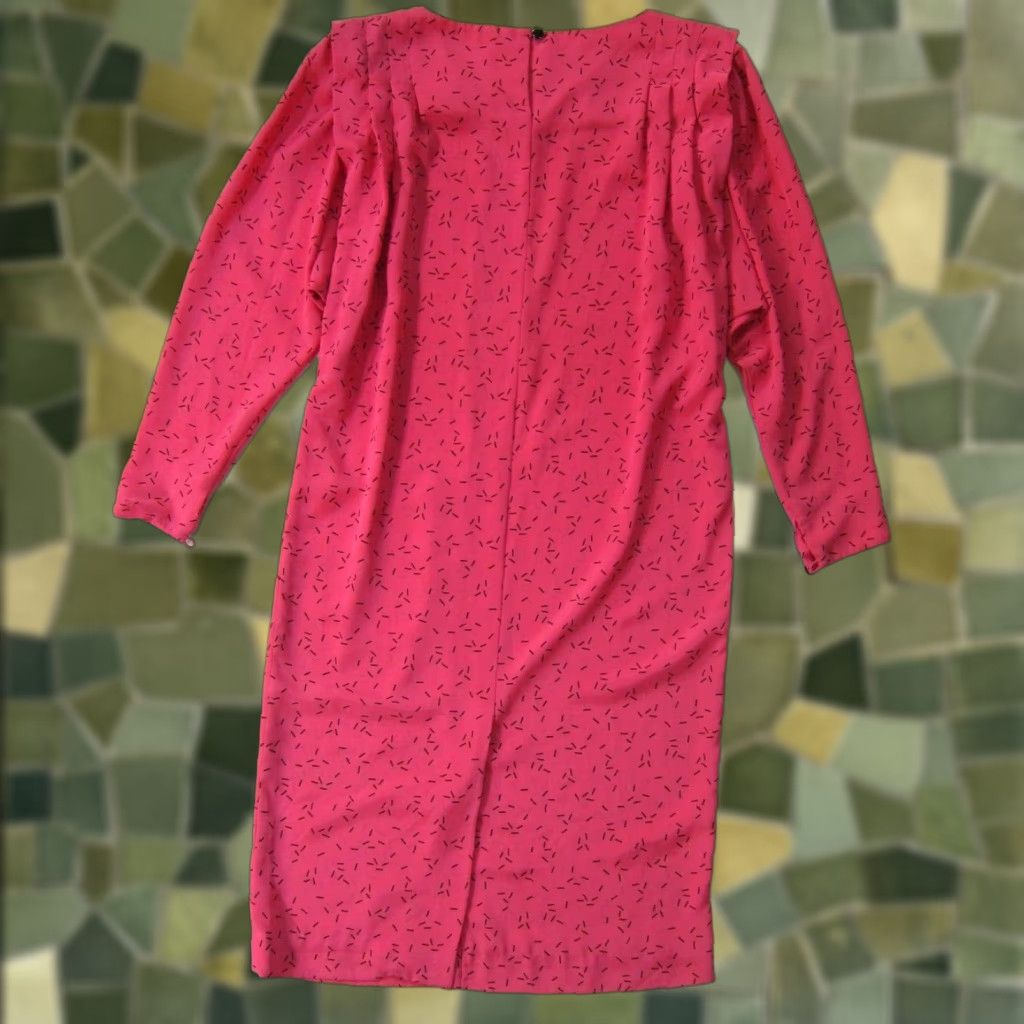 Liz Claiborne VINTAGE Liz Claiborne Pink Black Retro Long Sleeve High Neck Tunic Shift Dress 6P Size M / US 6-8 / IT 42-44 - 1 Thumbnail