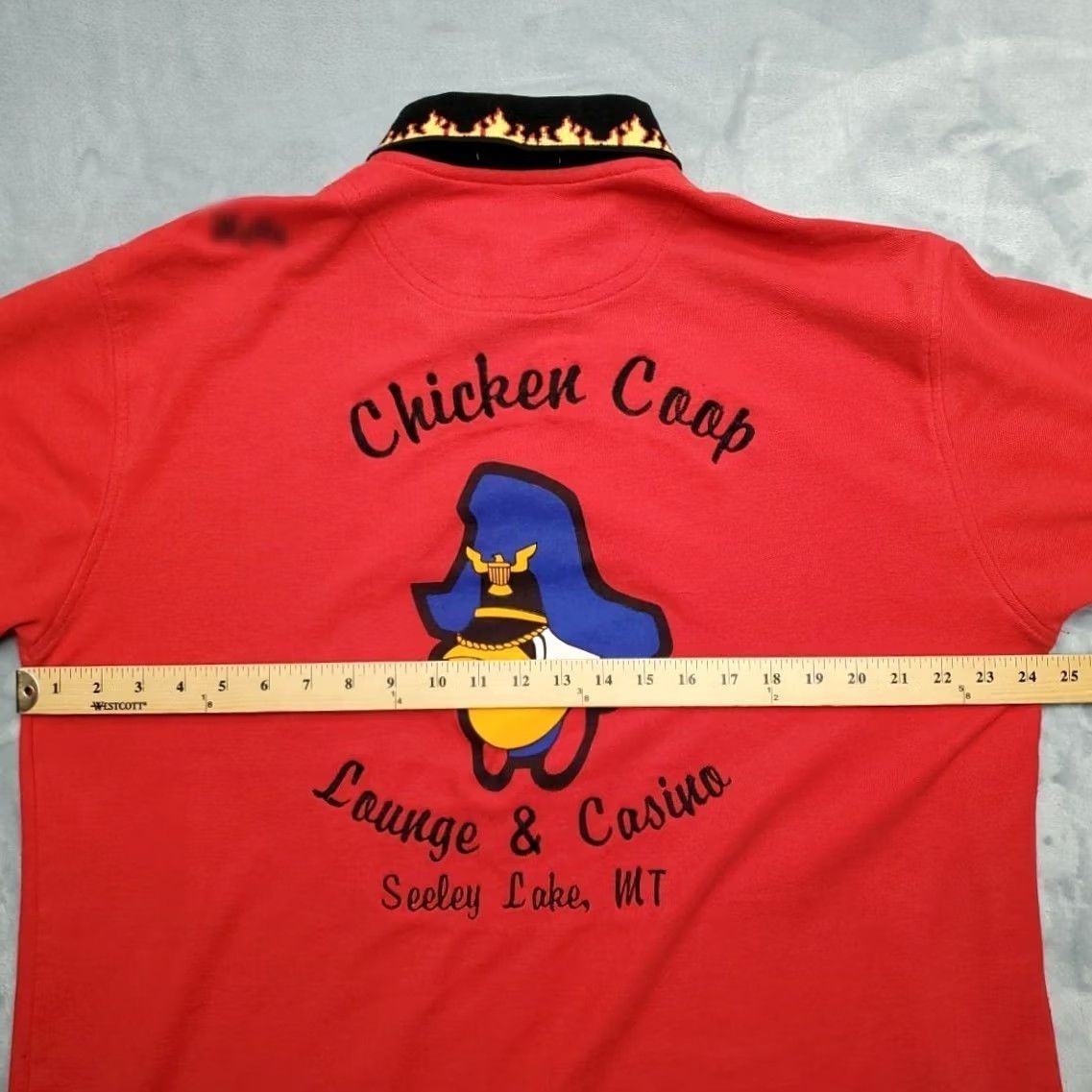 Vintage VINTAGE Chicken Coop Lounge Casino Shirt Seely Lake Montana XL Flames Collar Cuffs Size US XL / EU 56 / 4 - 8 Thumbnail