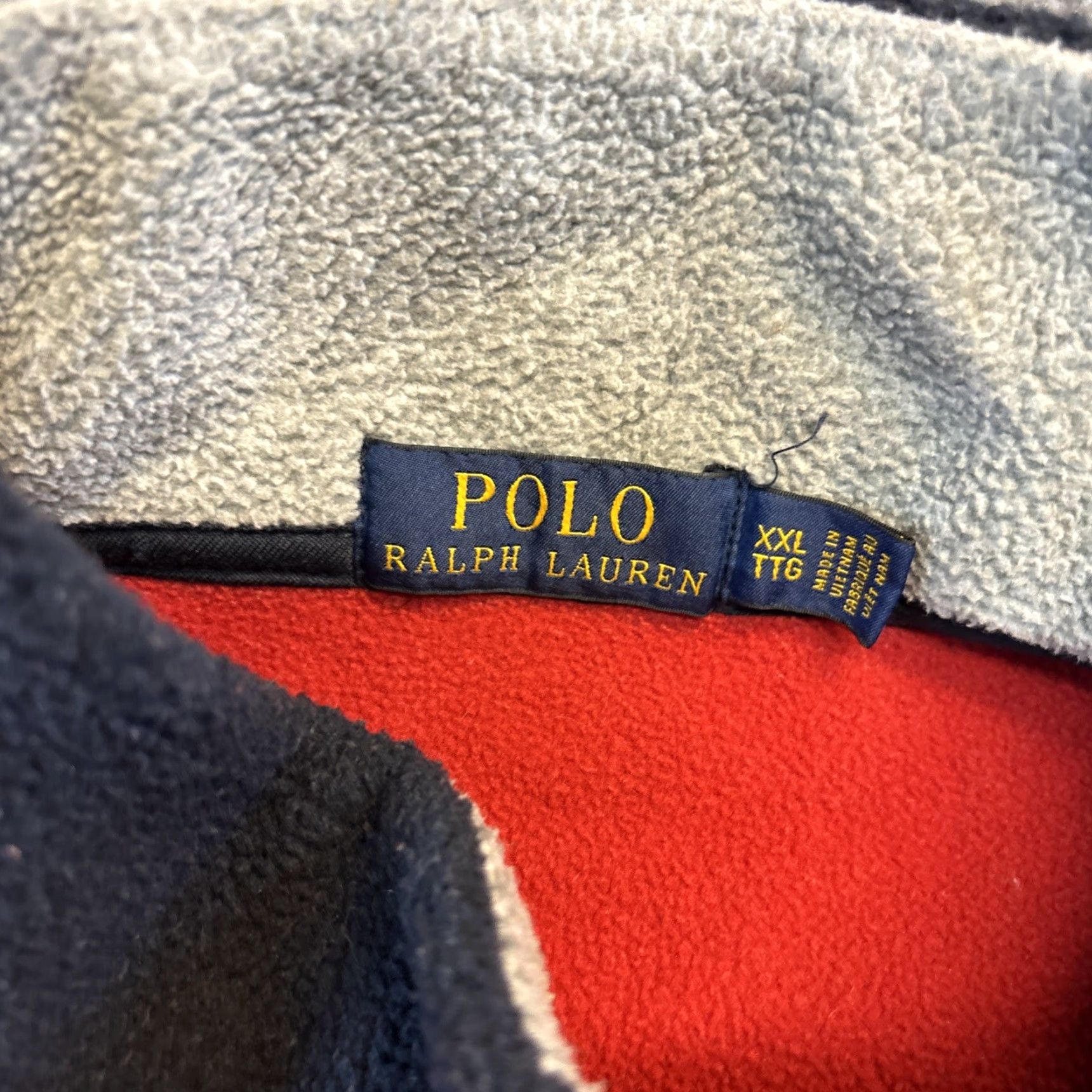 Polo Ralph Lauren Polo Ralph Lauren Mens XXL Pullover 1/4 Zip Fleece Red USA Flag Spellout Size US XXL / EU 58 / 5 - 4 Thumbnail