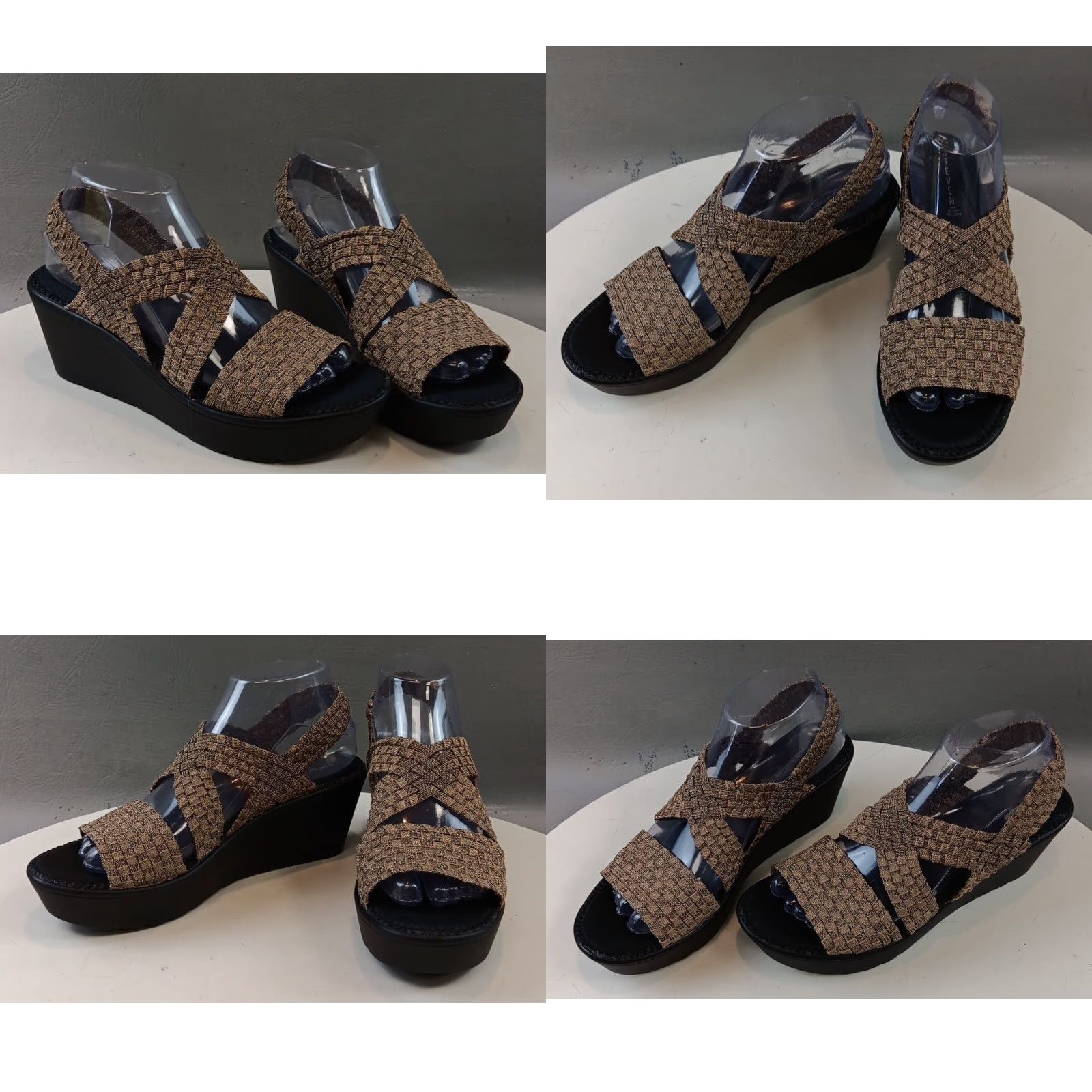Steve Madden VINTAGE Steven by Steve Madden Wedge Sandals Women's 8.5 Gold Stretch New Size US 9 / IT 39 - 9 Thumbnail