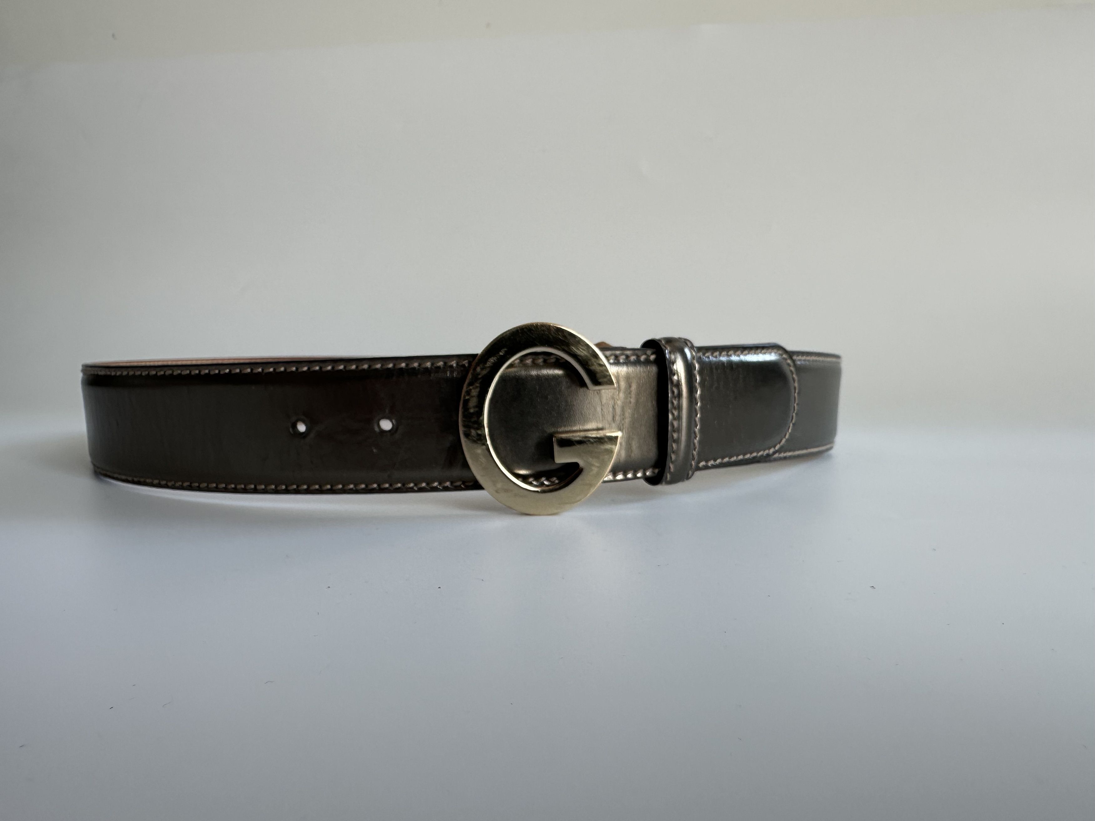 Gucci GUCCI G Buckle patent Leather Belt Bronze Size ONE SIZE - 10 Thumbnail