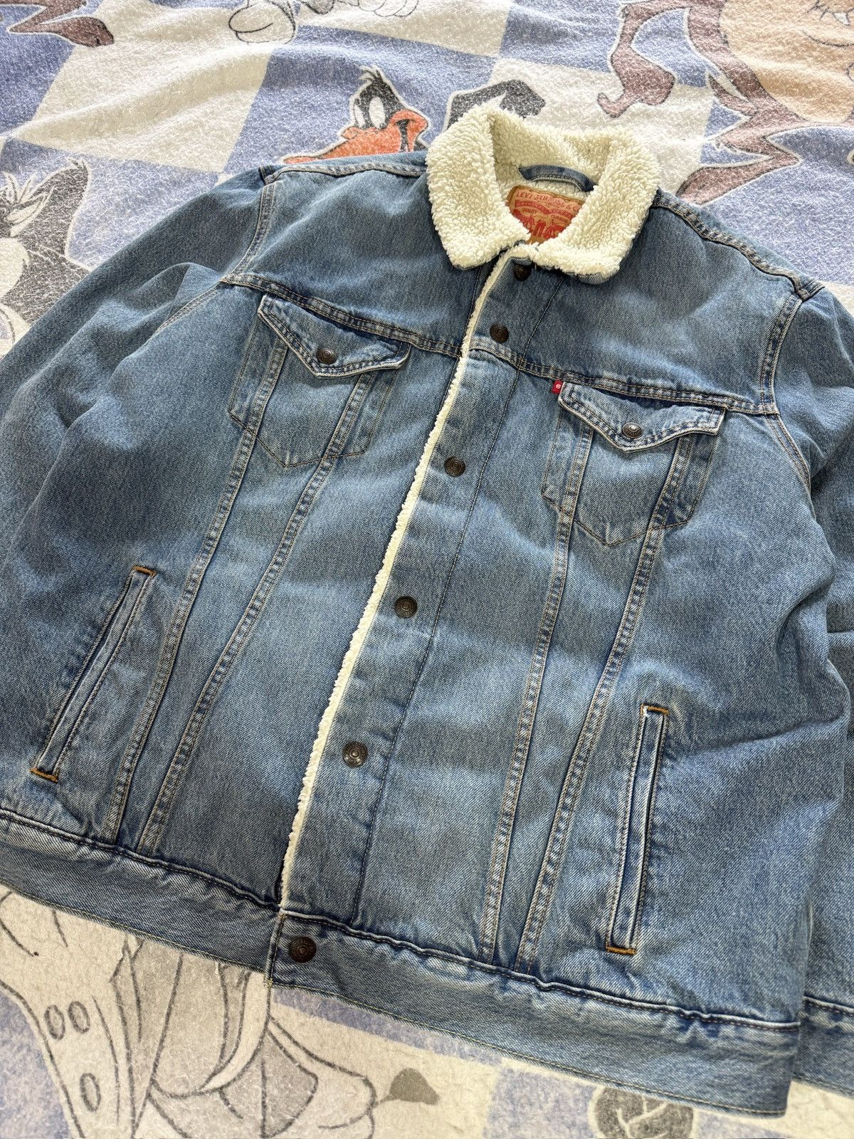 Levi's Levis sherpa lined denim trucker jacket Size US XXL / EU 58 / 5 - 2 Thumbnail