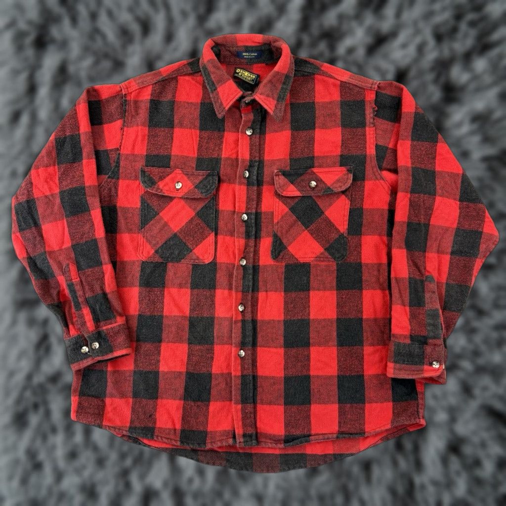 Vintage VINTAGE OshKosh B’Gosh Shirt Mens XL Red 90s Flannel Buffalo Plaid Lumberjack Clothing Shirt Mens XL Red 90s Plaid 90s Grunge Mens Size US XL / EU 56 / 4 - 1 Thumbnail