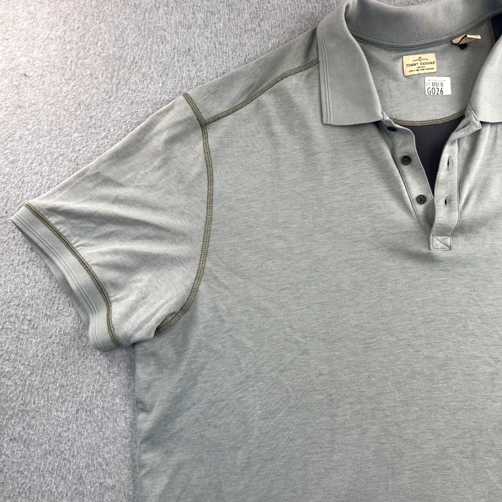 Tommy Bahama Tommy Bahama Jeans Polo Shirt Mens 2XL Gray Pima Cotton Blend Casual Adult Shirt Polo Size US XXL / EU 58 / 5 - 7 Thumbnail