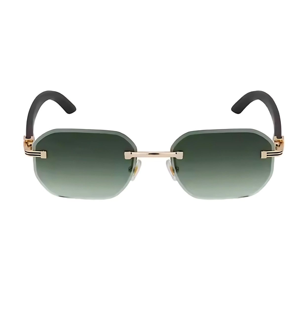 Other Rimless Green Gradient Sunglasses Luxury Gold Metal Frame Size ONE SIZE - 2 Thumbnail