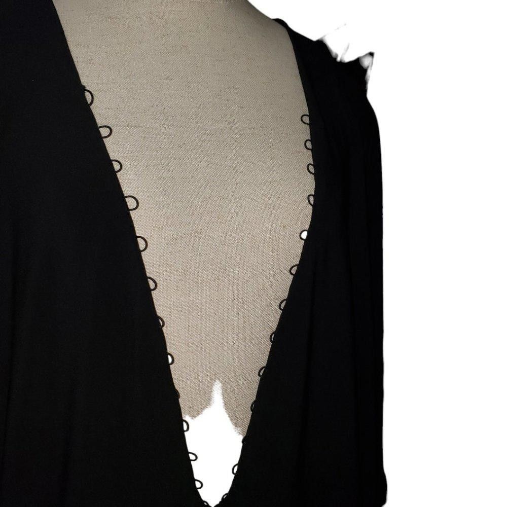 Designer CT375 Ladies Black Jasmine Low V Front Sexy Mini Dress XS Size XS / US 0-2 / IT 36-38 - 4 Thumbnail