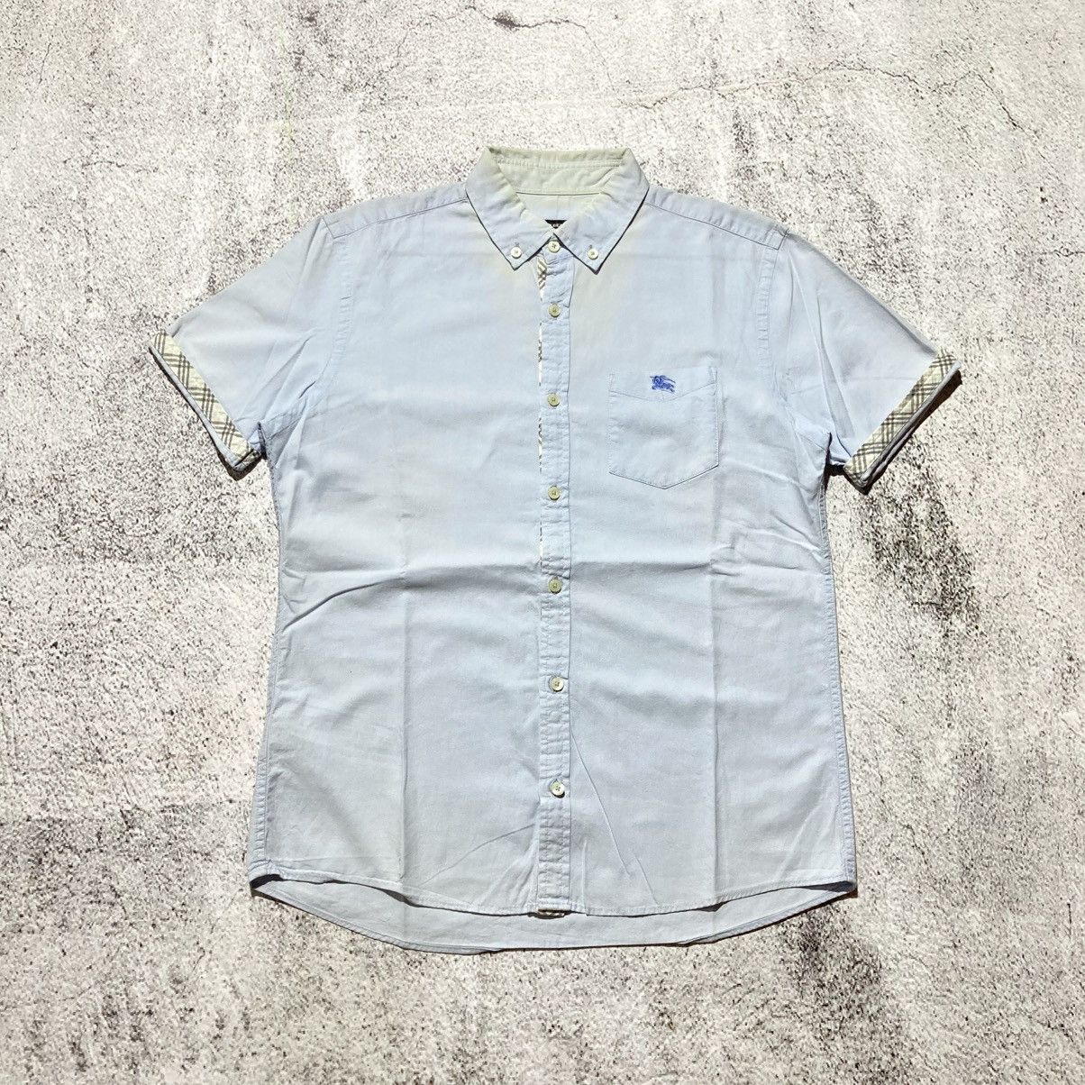 Burberry Vintage Burberry Black Label Pocket Logo Shirt Blue Luxury Size US M / EU 48-50 / 2 - 1 Thumbnail